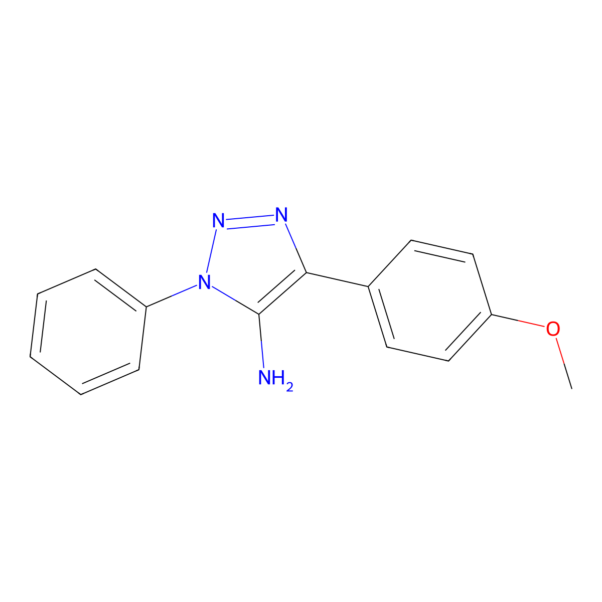 4-(4-methoxyphenyl)-1-phenyl-1H-1,2,3-triazol-5-amine molecular structure, CAS 126158-47-2