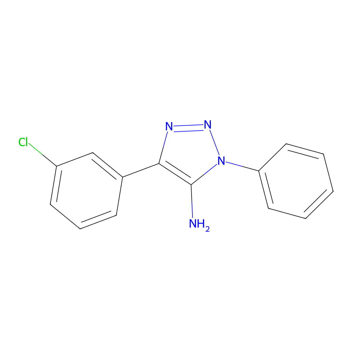 4-(3-chlorophenyl)-1-phenyl-1H-1,2,3-triazol-5-amine molecular structure, CAS 126158-50-7