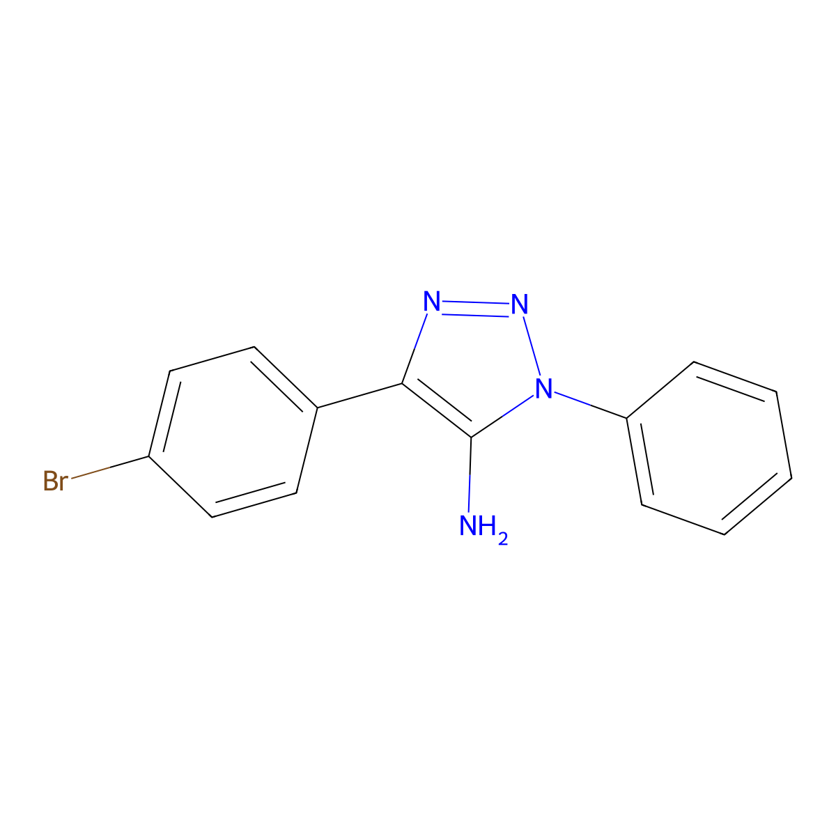 4-(4-bromophenyl)-1-phenyl-1H-1,2,3-triazol-5-amine molecular structure, CAS 126158-51-8