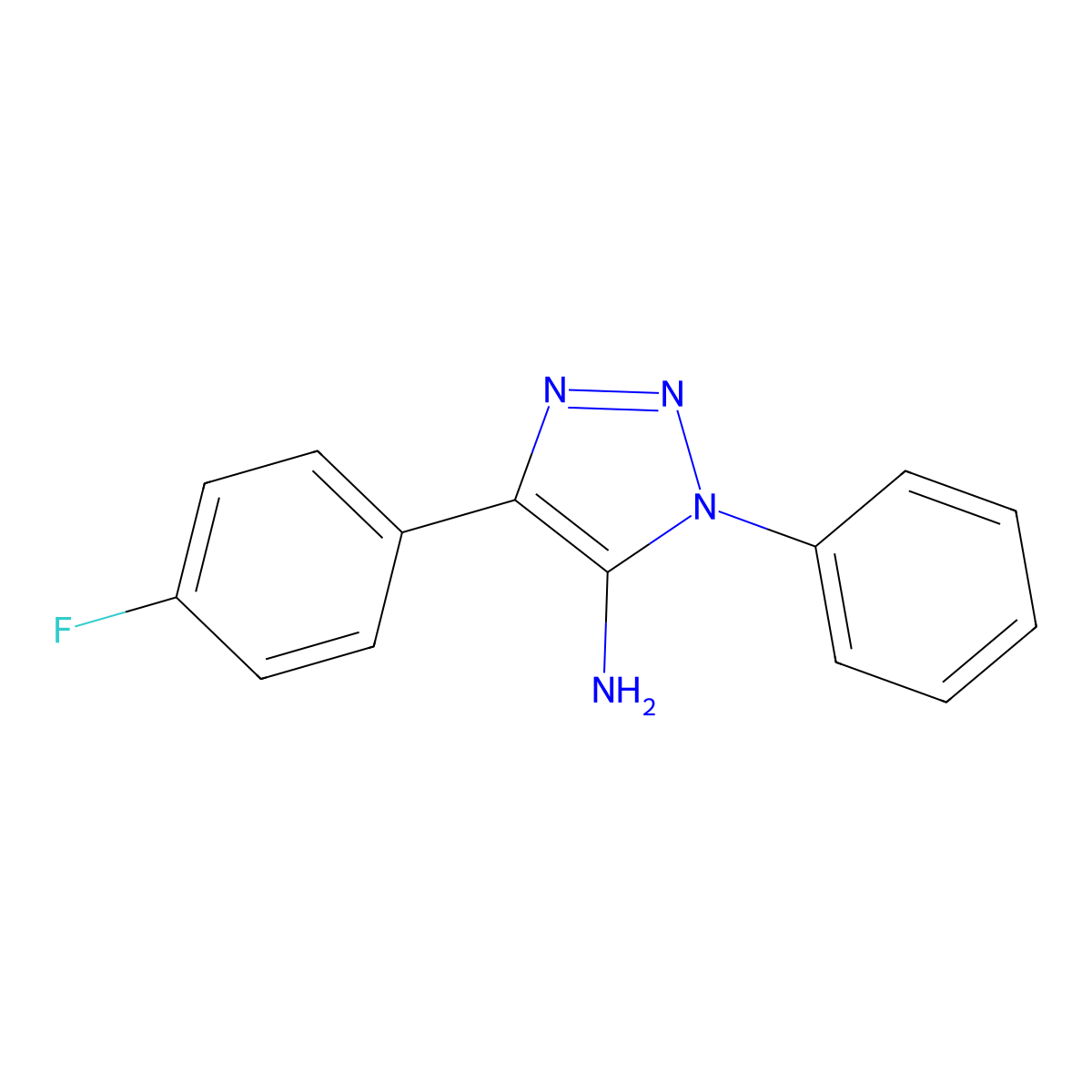 4-(4-fluorophenyl)-1-phenyl-1H-1,2,3-triazol-5-amine molecular structure, CAS 126158-52-9