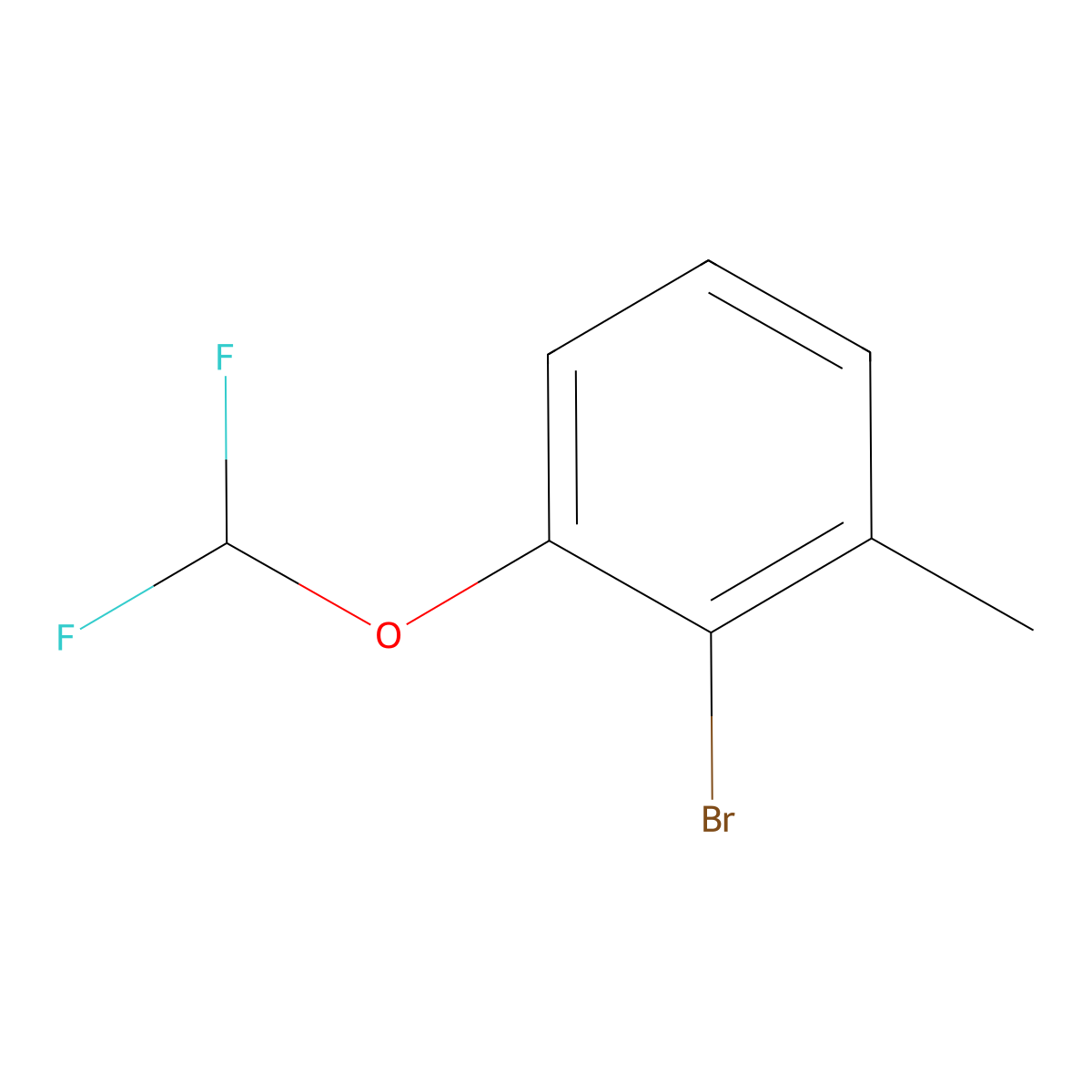 2-Bromo-1-(difluoromethoxy)-3-methylbenzene molecular structure, CAS 1261580-11-3