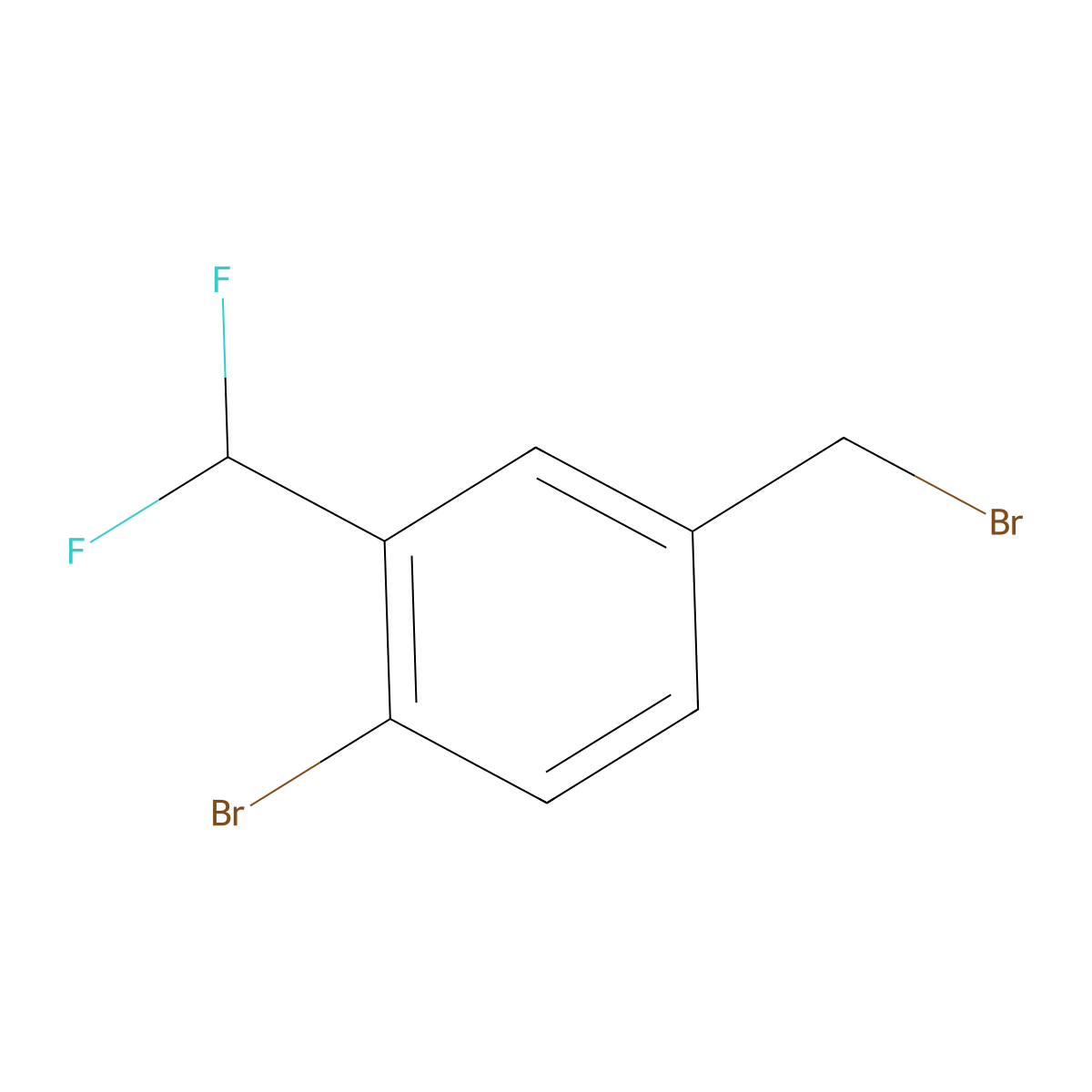 4-Bromo-3-(difluoromethyl)benzyl bromide molecular structure, CAS 1261580-21-5