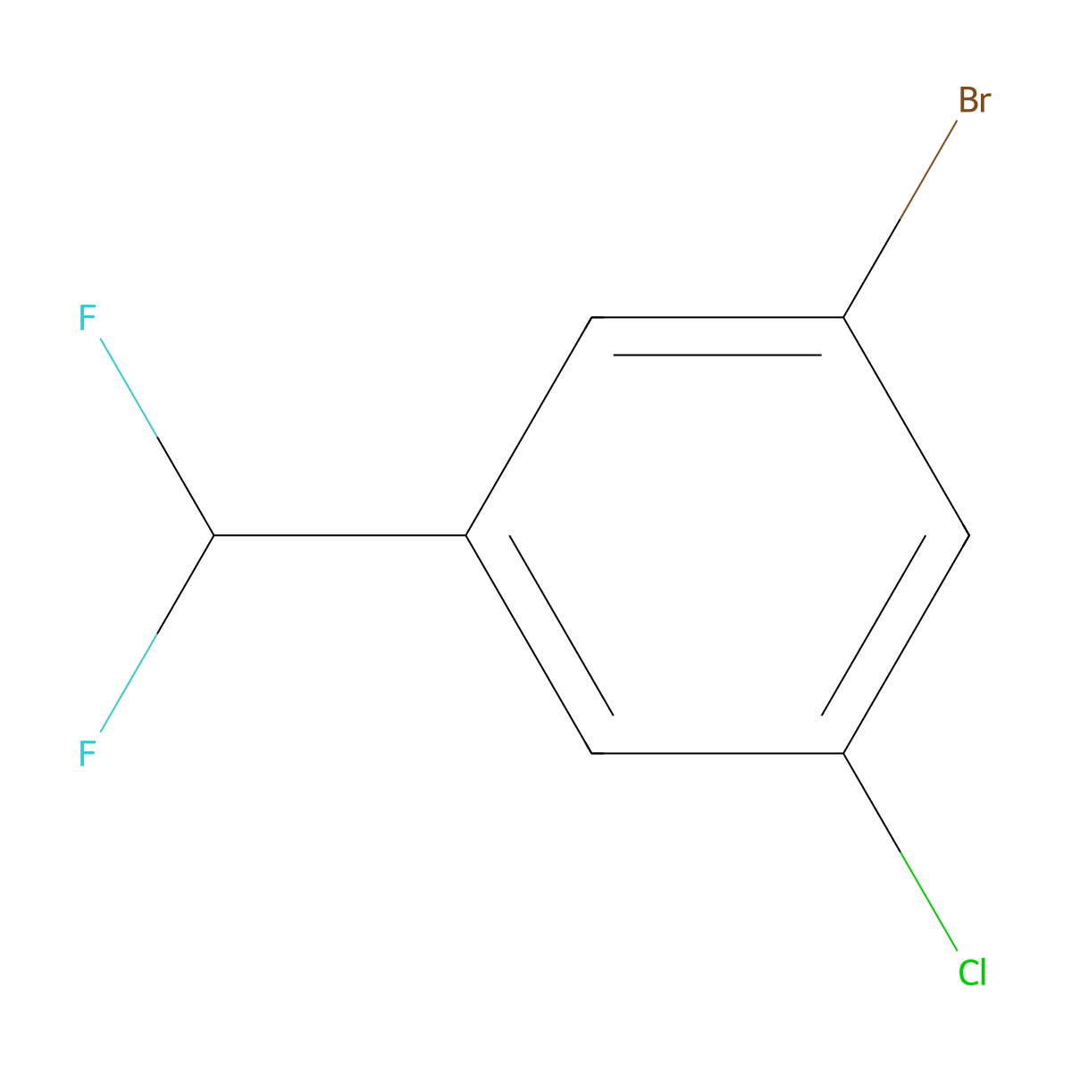 1-Bromo-3-chloro-5-(difluoromethyl)benzene molecular structure, CAS 1261580-23-7