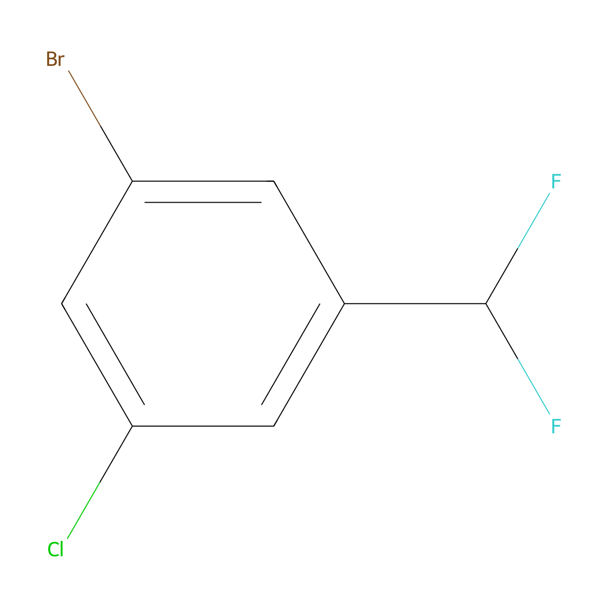 1-Bromo-3-chloro-5-(difluoromethyl)benzene molecular structure, CAS 1261580-23-7
