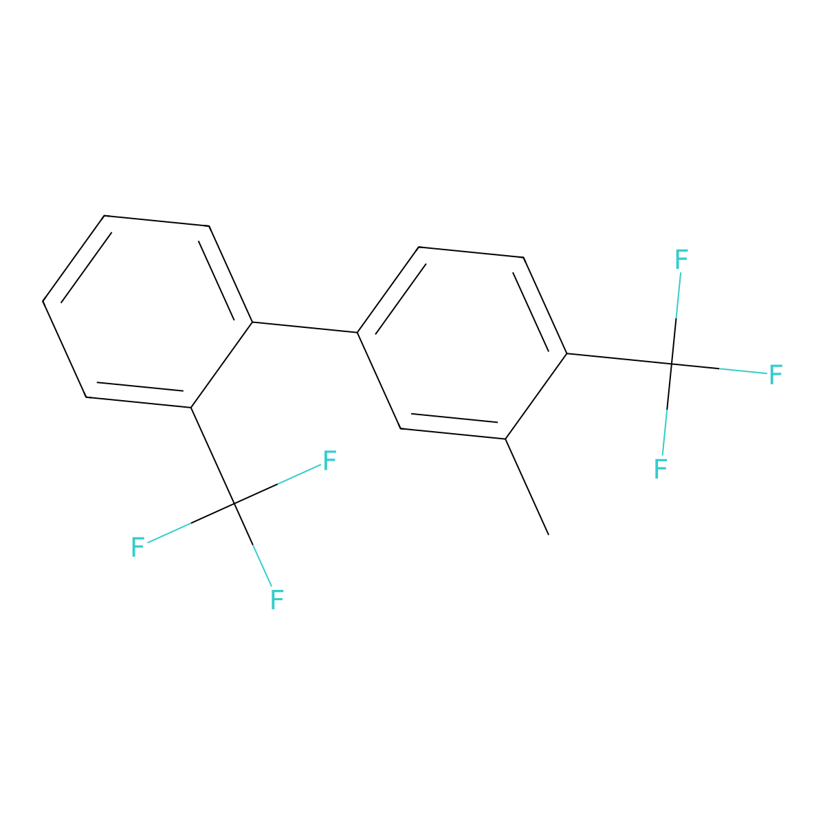 3'-Methyl-2,4'-bis(trifluoromethyl)-1,1'-biphenyl molecular structure, CAS 1261580-25-9
