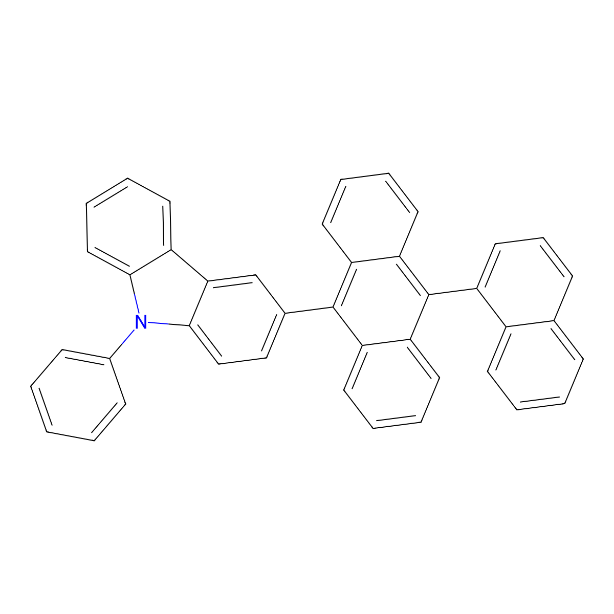 3-(10-(Naphthalen-1-yl)anthracen-9-yl)-9-phenyl-9H-carbazole molecular structure, CAS 1261580-75-9