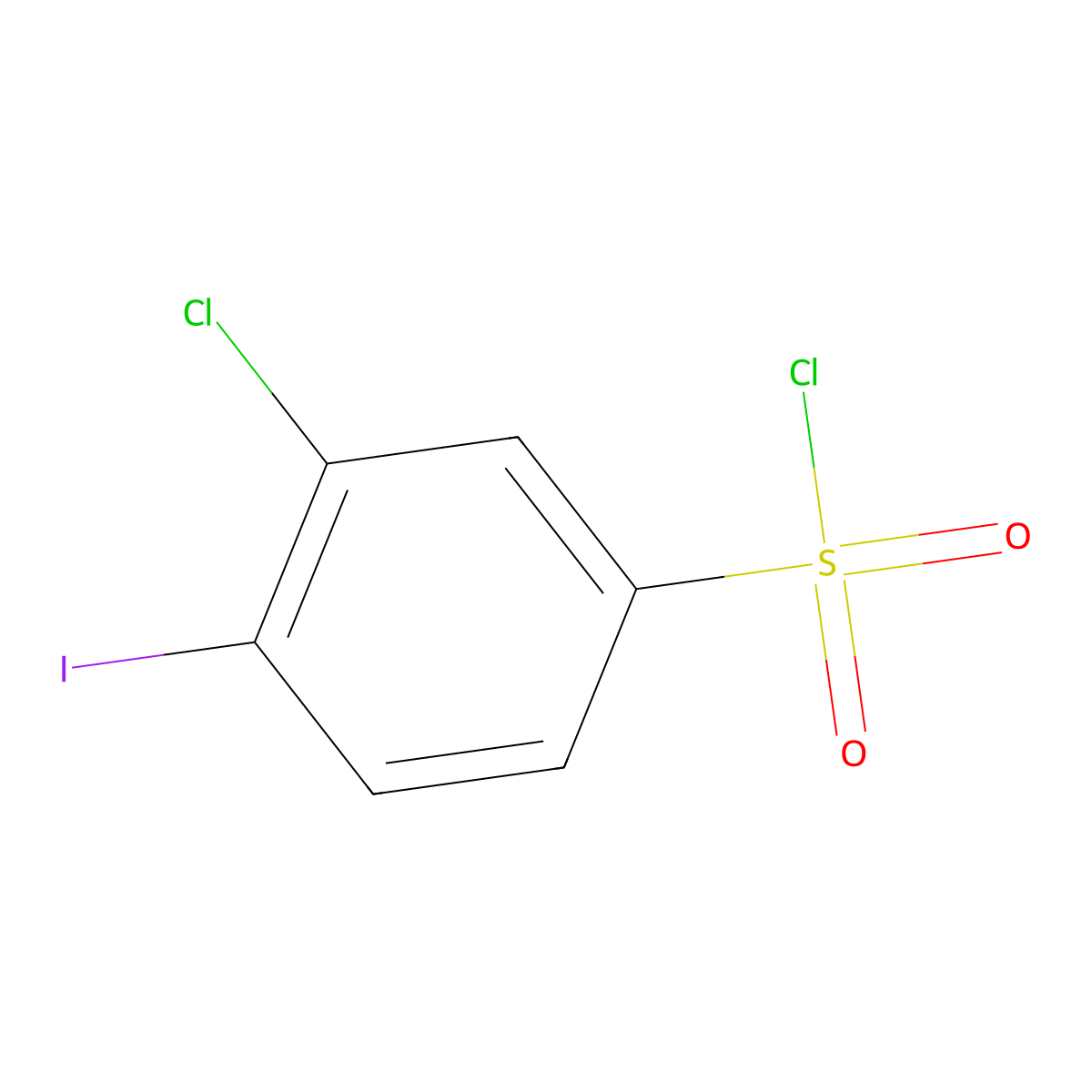 3-Chloro-4-iodobenzene-1-sulfonyl chloride molecular structure, CAS 1261580-79-3