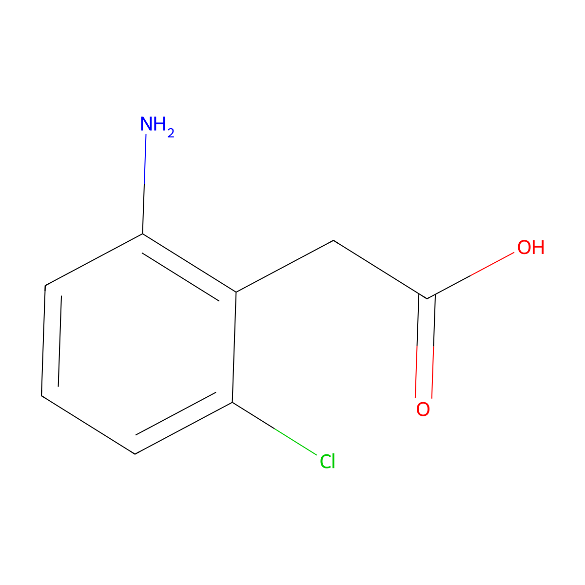 2-(2-Amino-6-chlorophenyl)acetic acid molecular structure, CAS 1261580-95-3