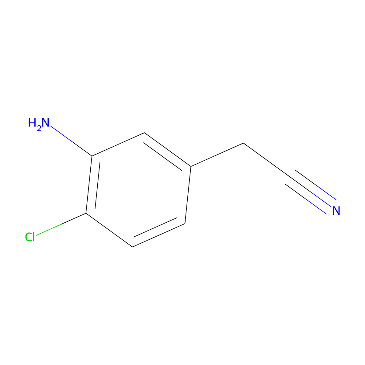 2-(3-Amino-4-chlorophenyl)acetonitrile molecular structure, CAS 1261580-99-7