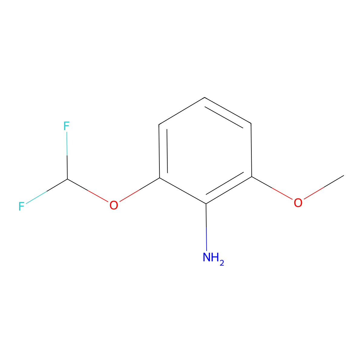 2-(Difluoromethoxy)-6-methoxyaniline molecular structure, CAS 1261581-11-6