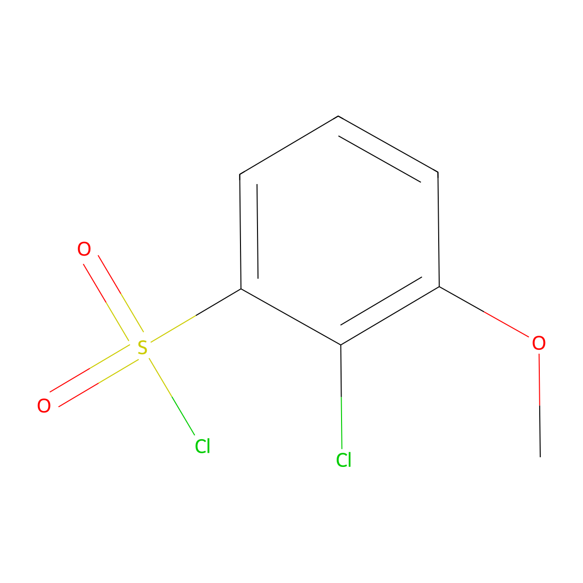 2-Chloro-3-methoxybenzene-1-sulfonyl chloride molecular structure, CAS 1261581-13-8