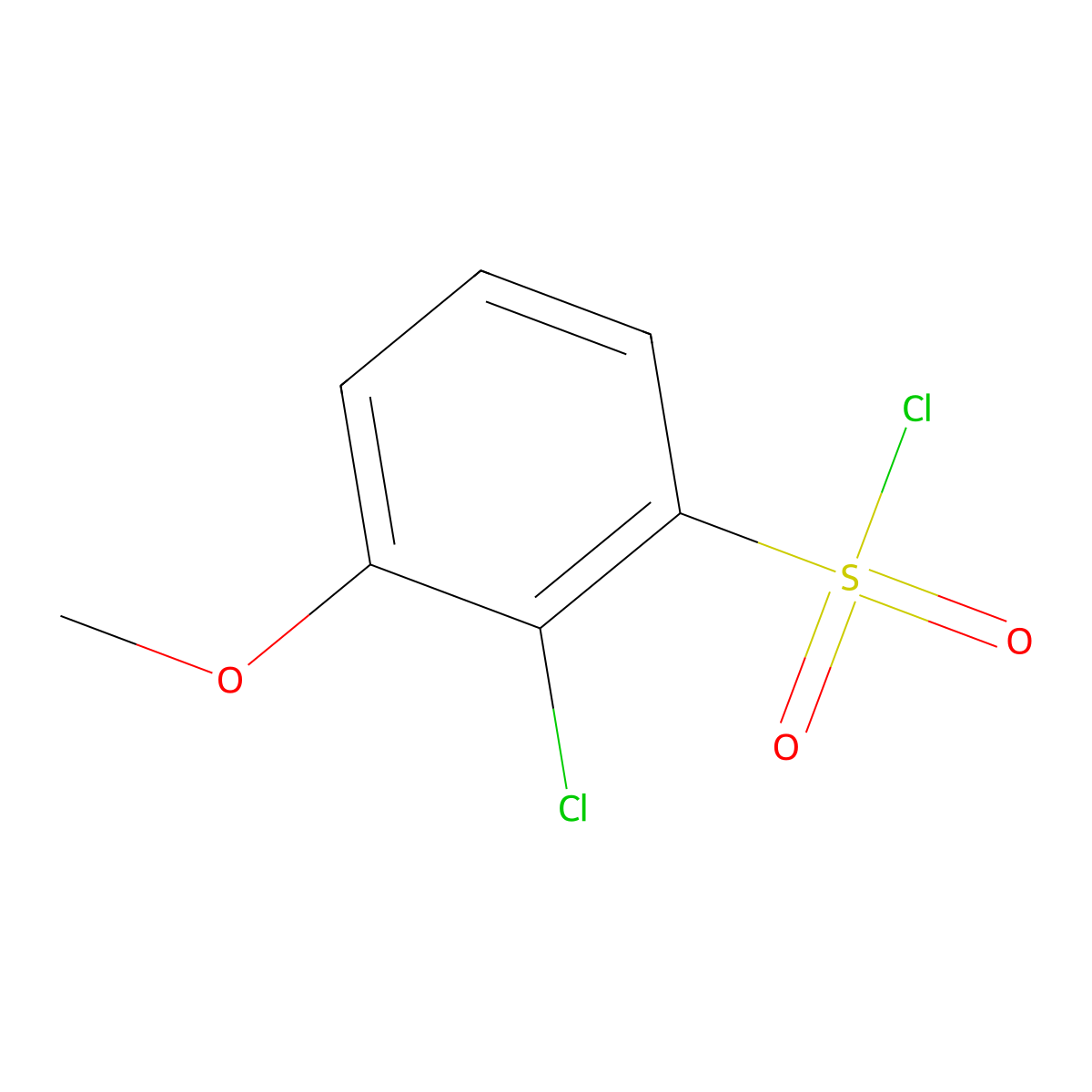 2-Chloro-3-methoxybenzene-1-sulfonyl chloride molecular structure, CAS 1261581-13-8