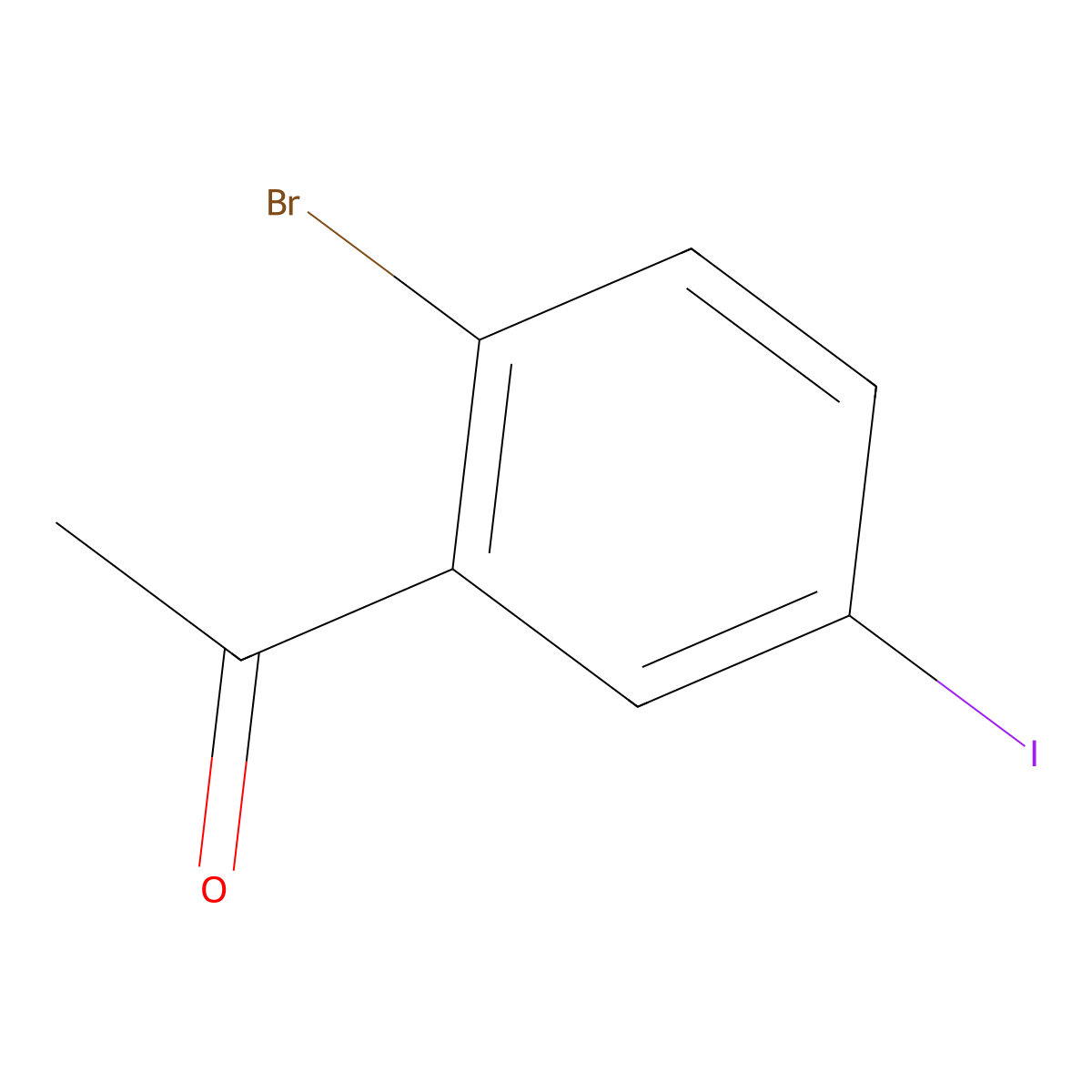 1-(2-Bromo-5-iodophenyl)ethan-1-one molecular structure, CAS 1261581-18-3