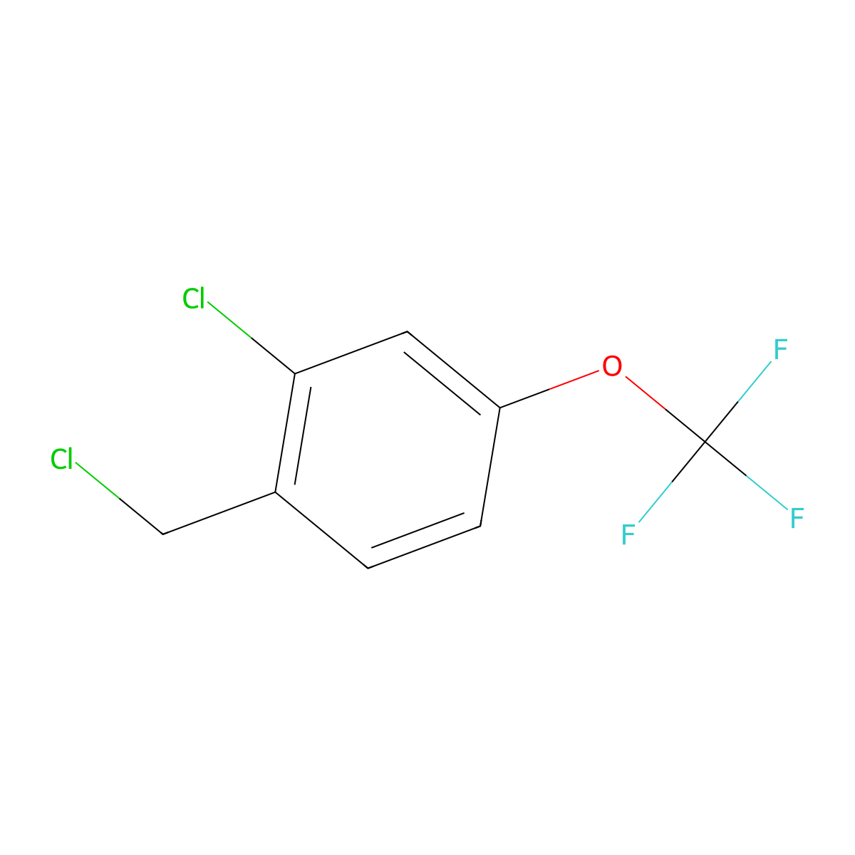 2-Chloro-4-(trifluoromethoxy)benzyl chloride molecular structure, CAS 1261581-56-9