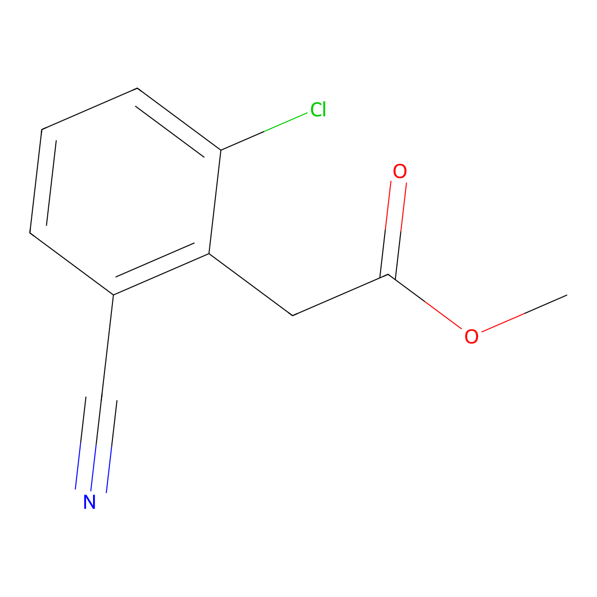 Methyl 2-(2-chloro-6-cyanophenyl)acetate molecular structure, CAS 1261581-65-0