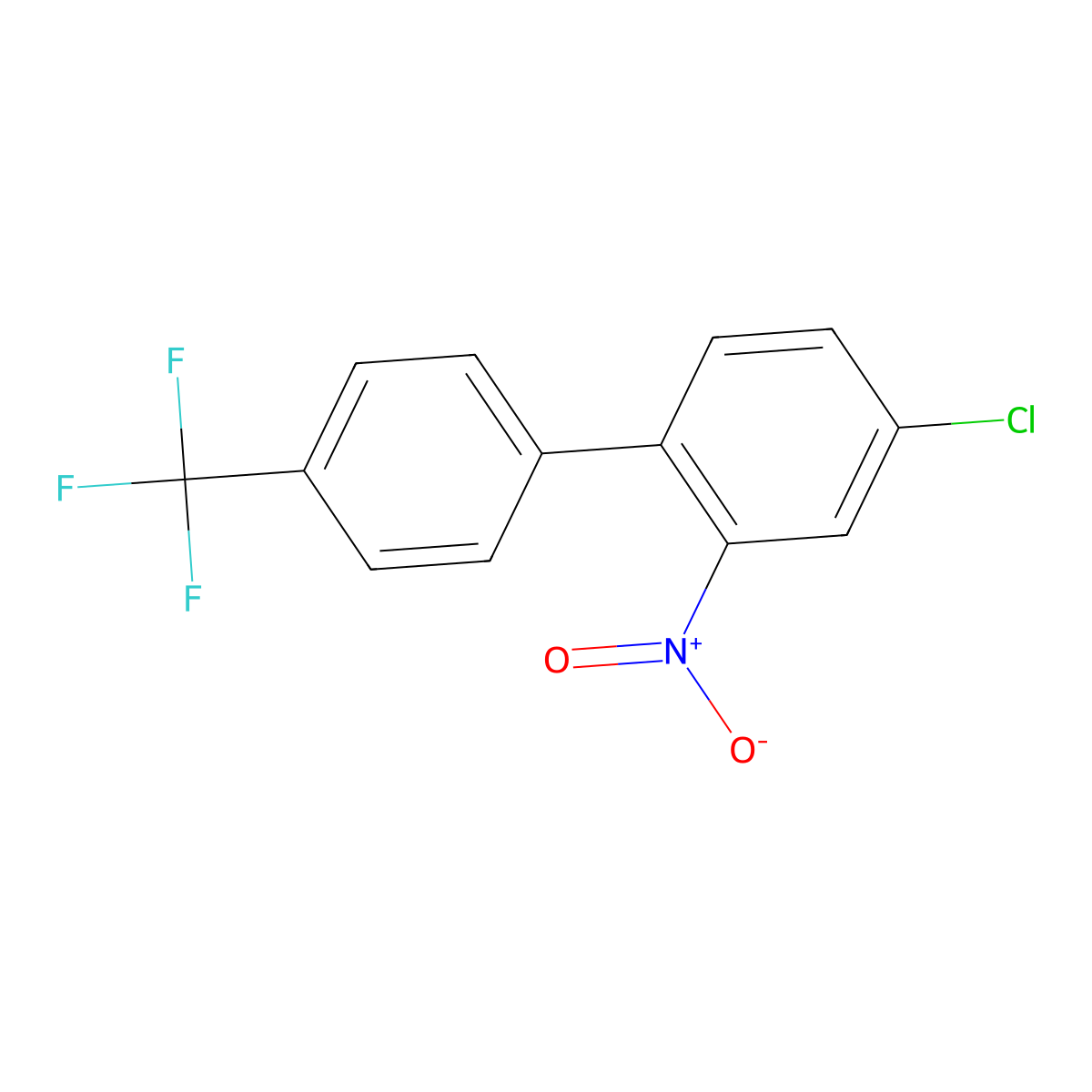 4-Chloro-2-nitro-1-[4-(trifluoromethyl)phenyl]benzene molecular structure, CAS 1261581-81-0