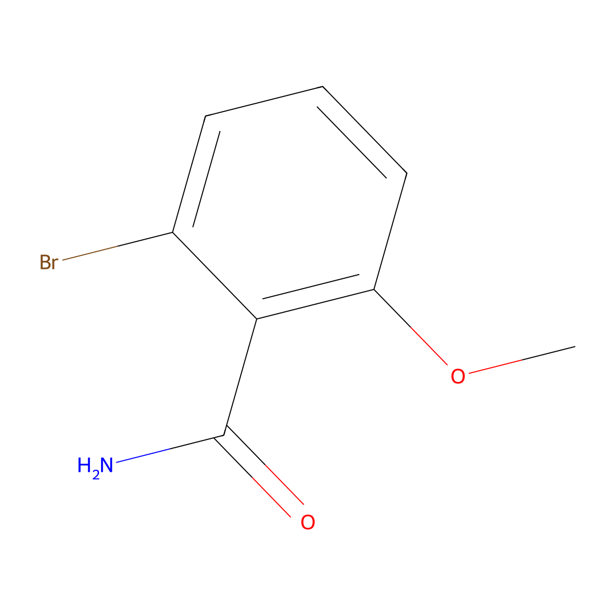 2-Bromo-6-methoxybenzamide molecular structure, CAS 1261581-85-4