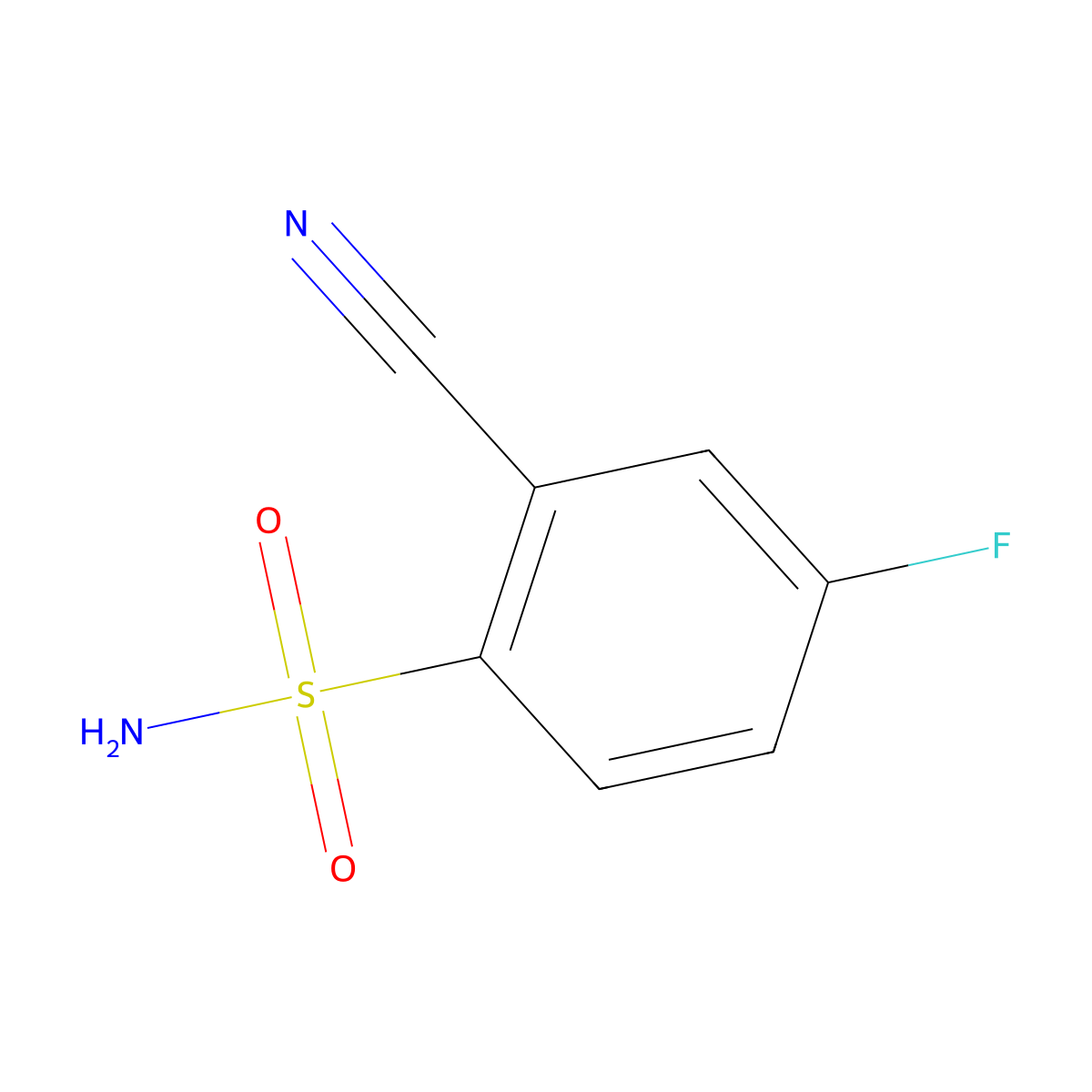 2-Cyano-4-fluorobenzenesulfonamide molecular structure, CAS 1261581-93-4