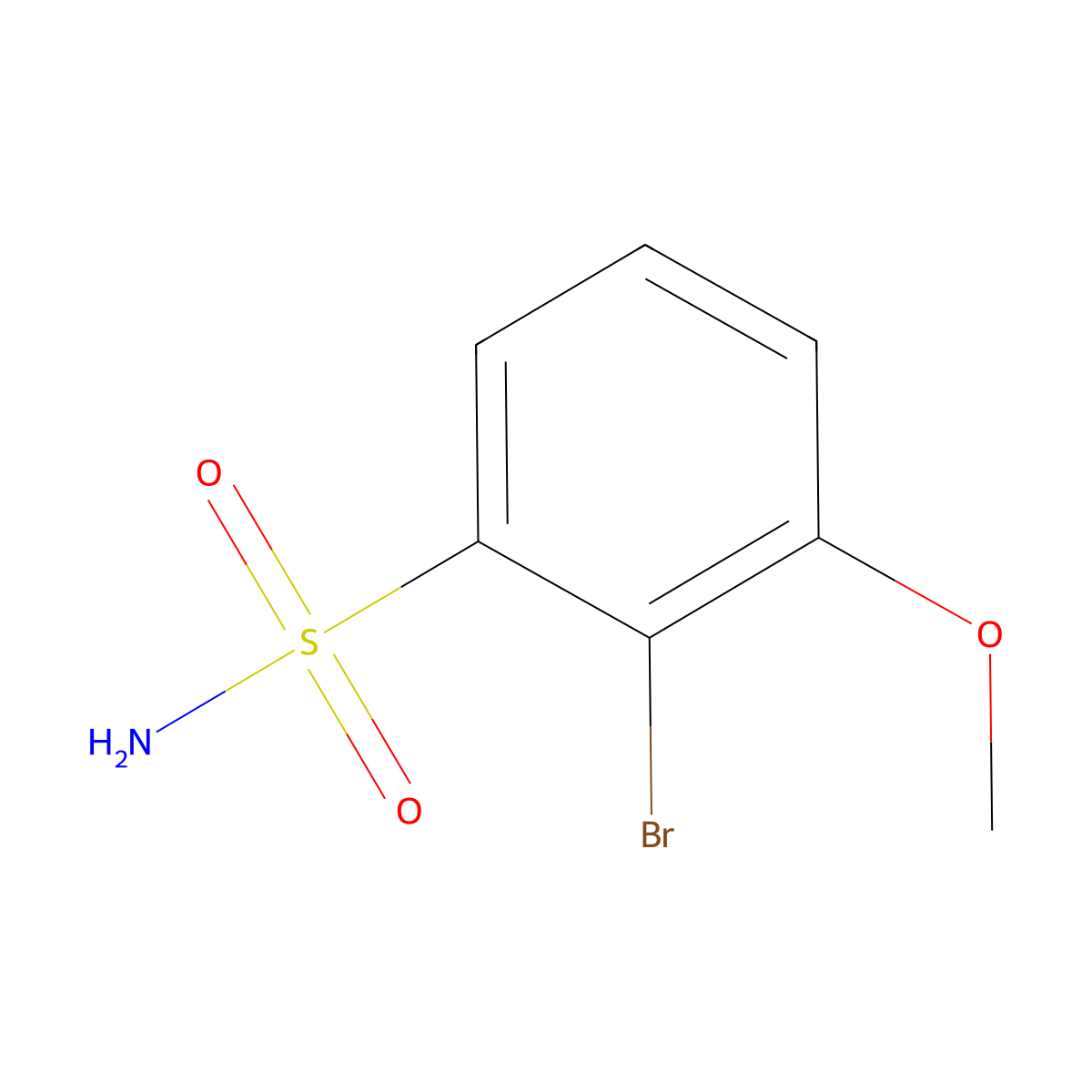 2-Bromo-3-methoxybenzene-1-sulfonamide molecular structure, CAS 1261581-99-0