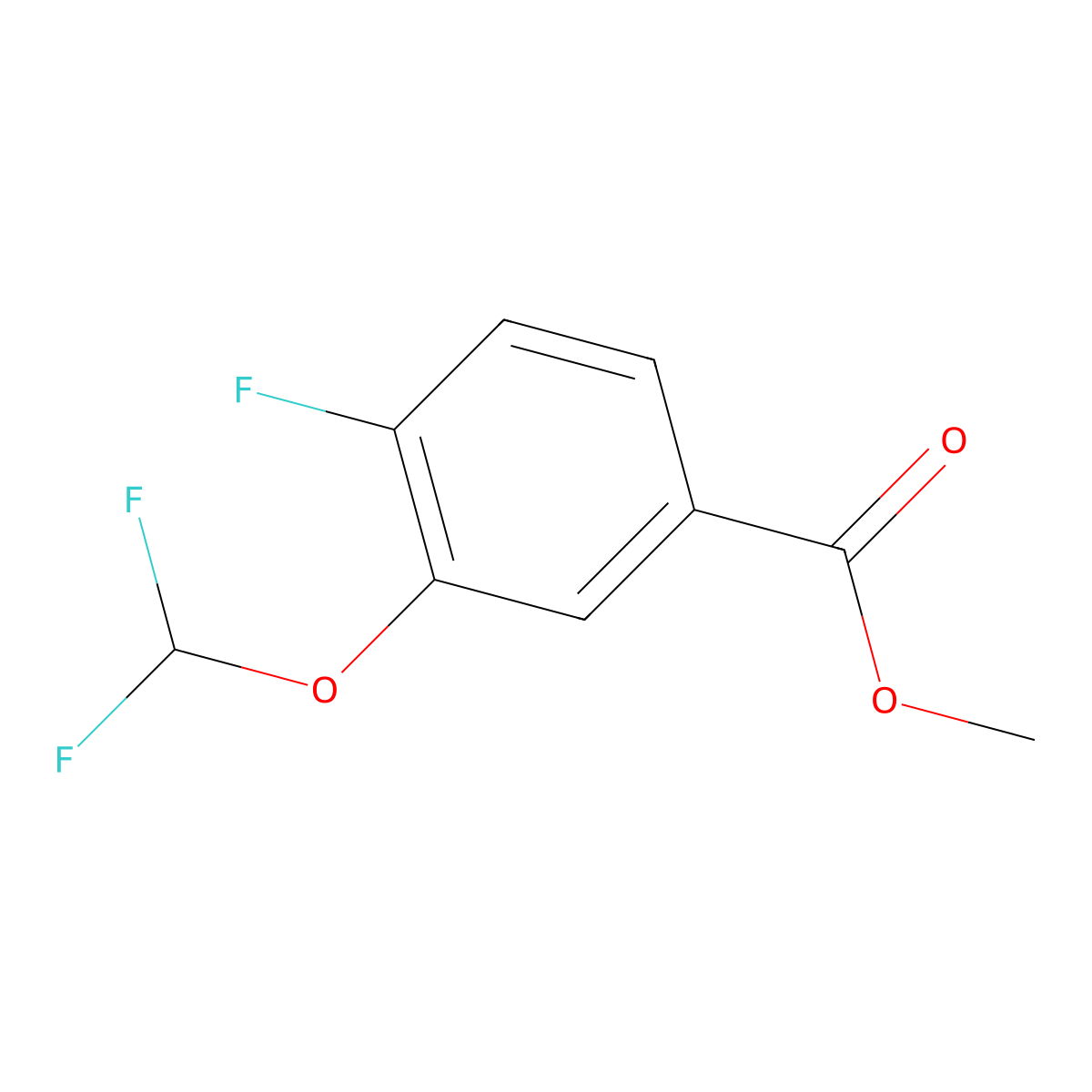 Methyl 3-(difluoromethoxy)-4-fluorobenzoate molecular structure, CAS 1261582-03-9
