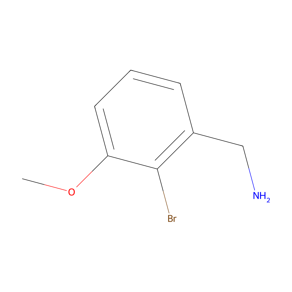 (2-Bromo-3-methoxyphenyl)methanamine molecular structure, CAS 1261582-19-7
