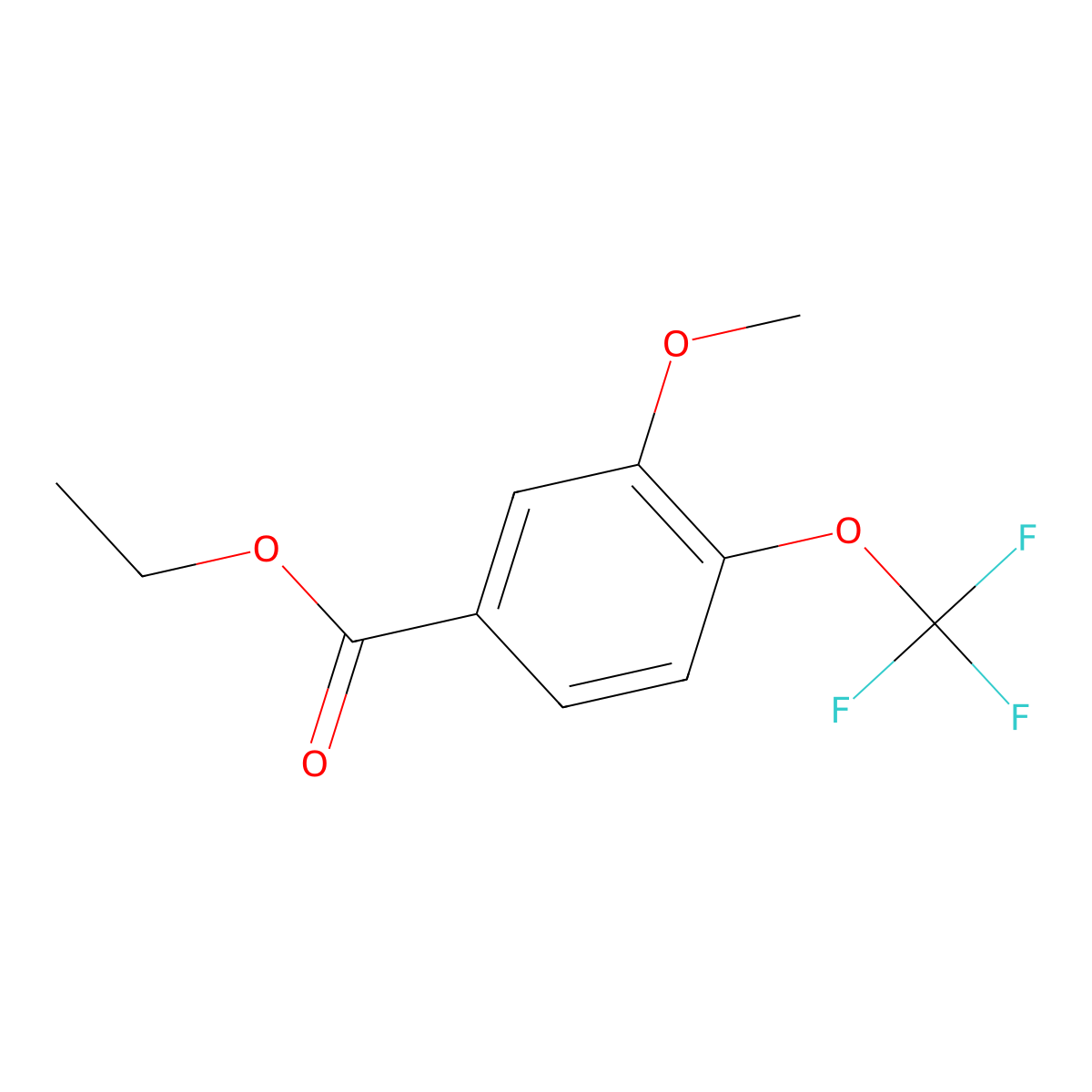 Ethyl 3-methoxy-4-(trifluoromethoxy)benzoate molecular structure, CAS 1261582-69-7