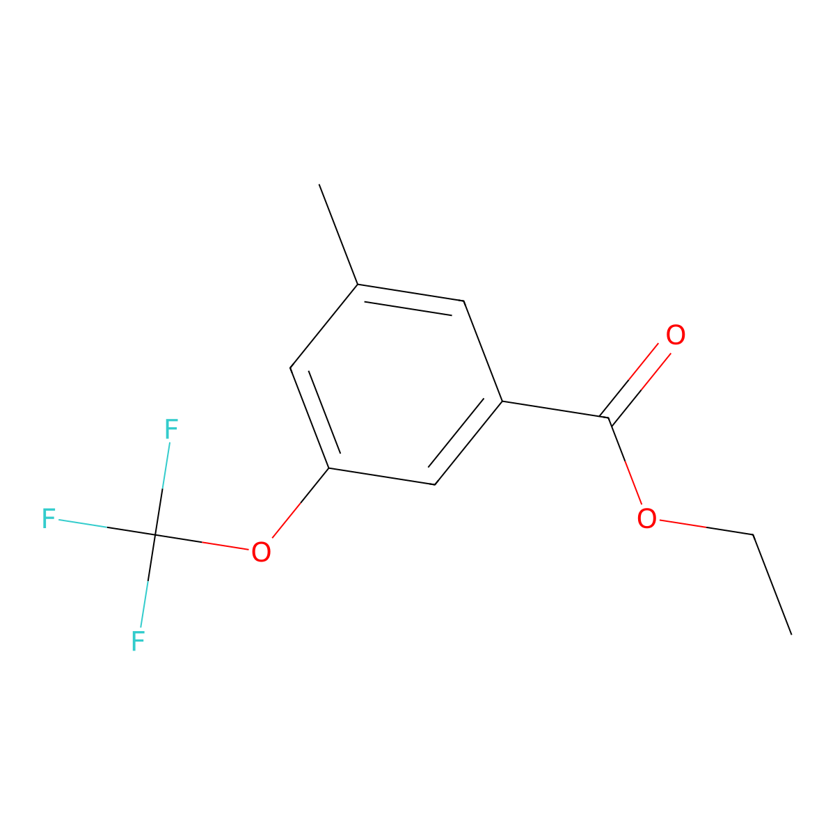 Ethyl 3-methyl-5-(trifluoromethoxy)benzoate molecular structure, CAS 1261583-08-7