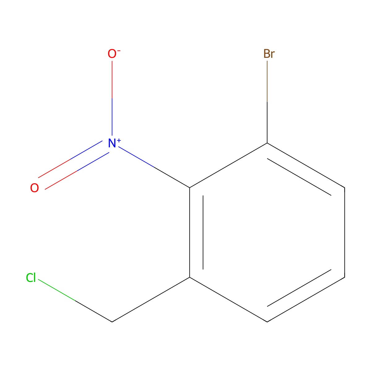 1-Bromo-3-(chloromethyl)-2-nitrobenzene molecular structure, CAS 1261583-24-7