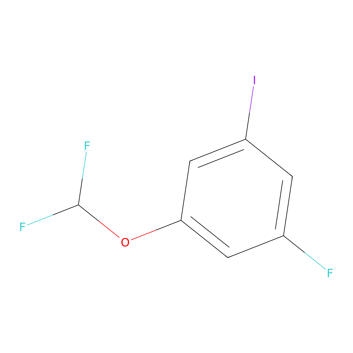 1-(Difluoromethoxy)-3-fluoro-5-iodobenzene molecular structure, CAS 1261583-29-2