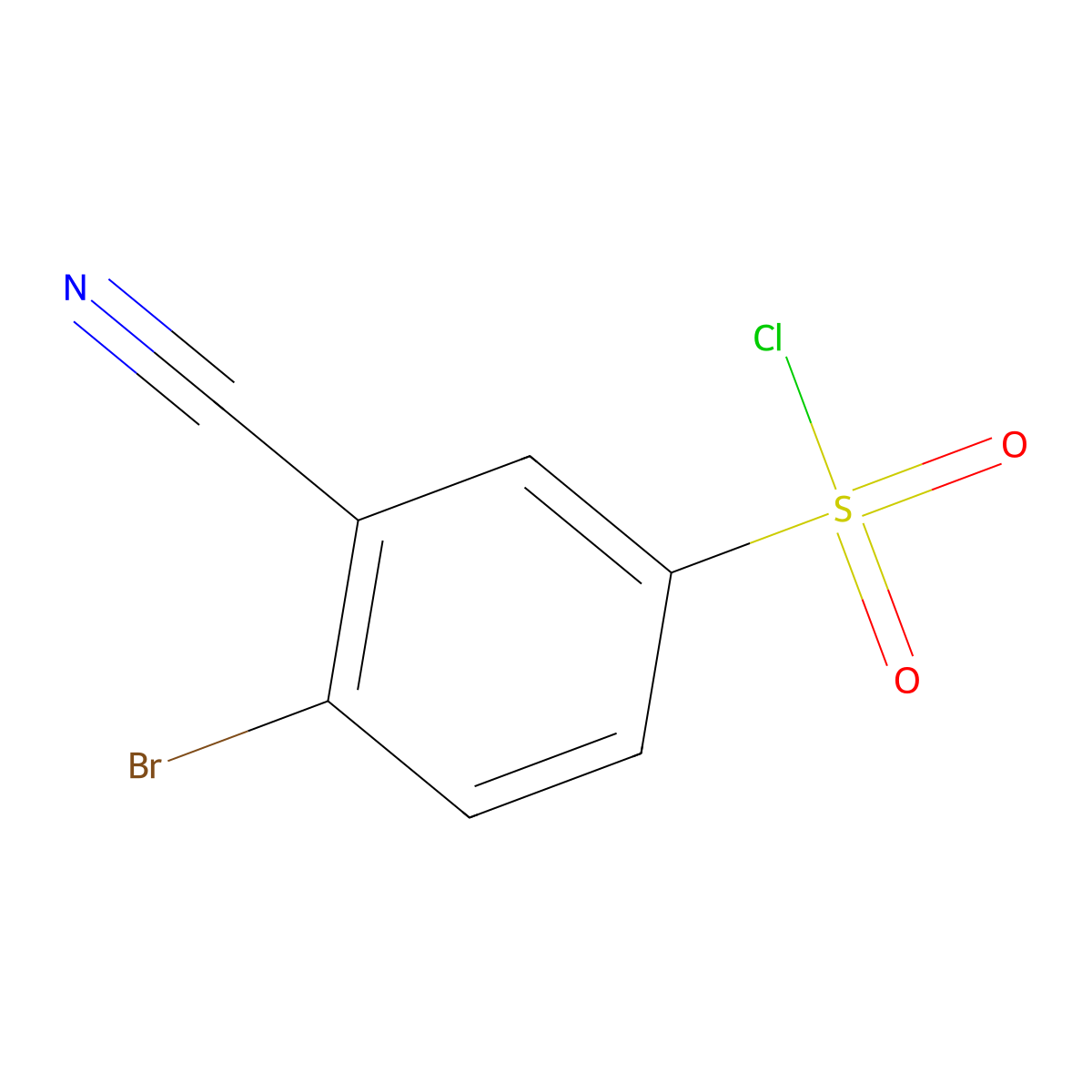 4-Bromo-3-cyanobenzene-1-sulfonyl chloride molecular structure, CAS 1261583-46-3