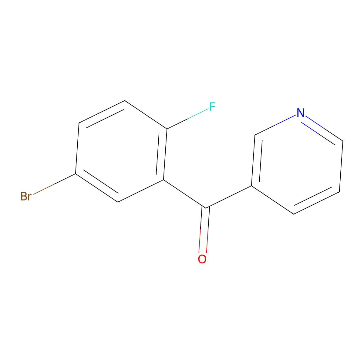 (5-Bromo-2-fluorophenyl)(pyridin-3-yl)methanone molecular structure, CAS 1261583-57-6
