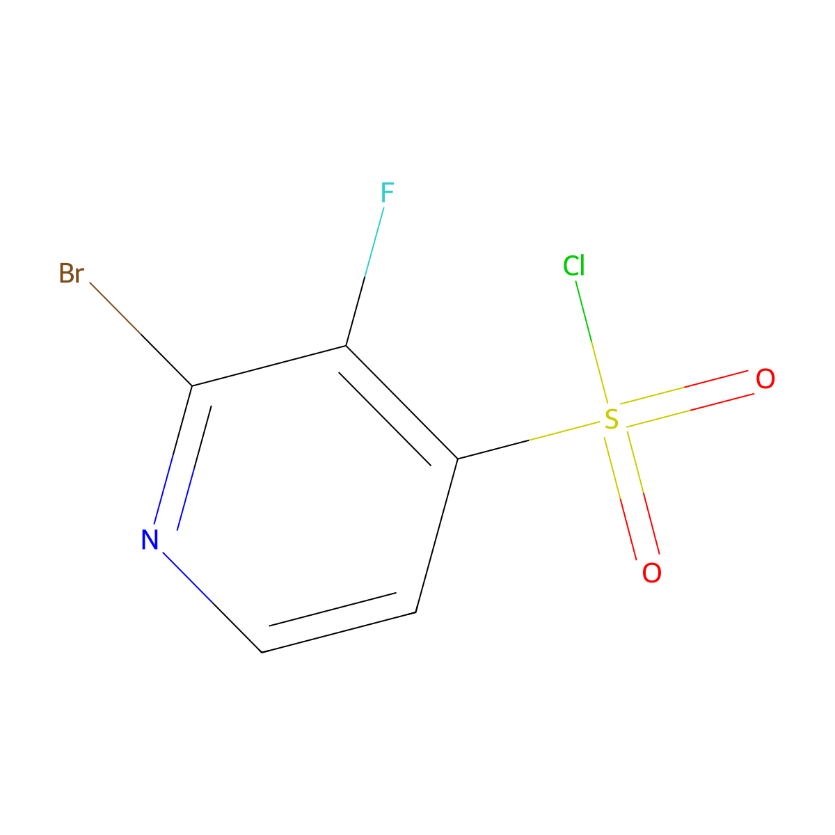 2-Bromo-3-fluoropyridine-4-sulfonyl chloride molecular structure, CAS 1261583-62-3