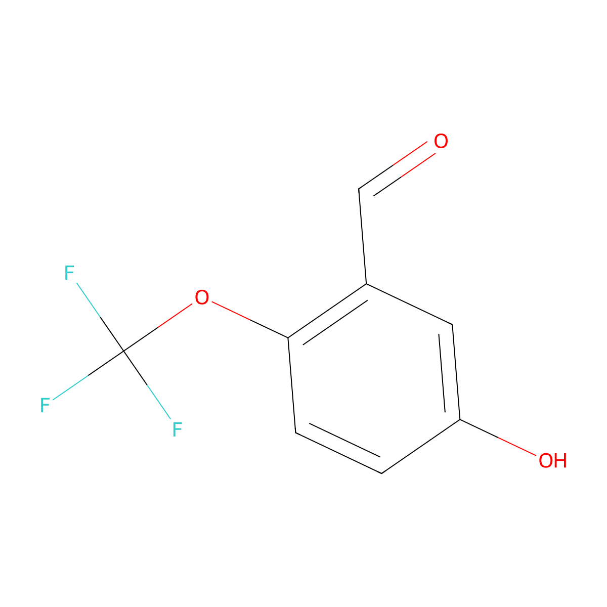 5-Hydroxy-2-(trifluoromethoxy)benzaldehyde molecular structure, CAS 1261584-14-8