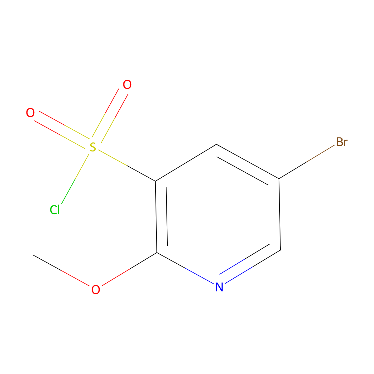 5-Bromo-2-methoxypyridine-3-sulfonyl chloride molecular structure, CAS 1261584-19-3