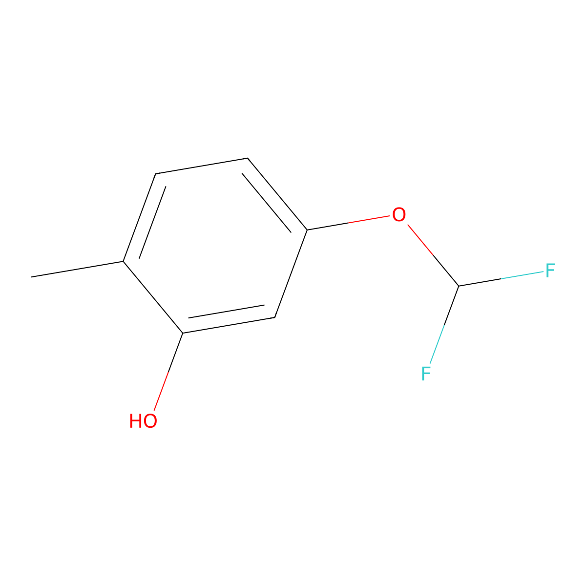5-(Difluoromethoxy)-2-methylphenol molecular structure, CAS 1261584-25-1