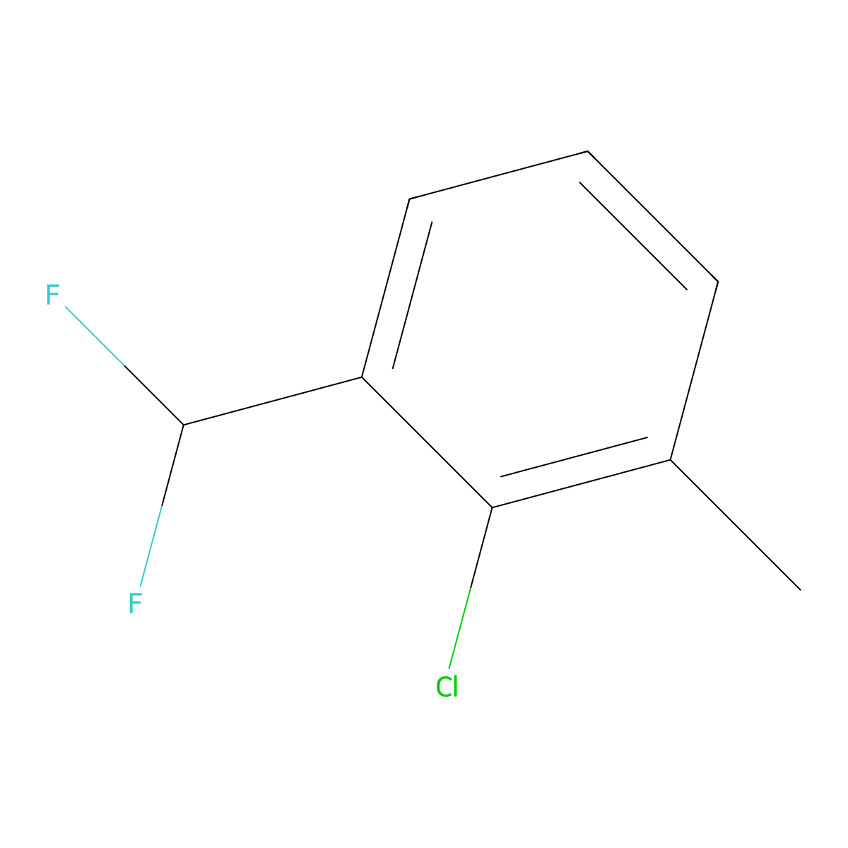2-Chloro-1-(difluoromethyl)-3-methylbenzene molecular structure, CAS 1261584-51-3