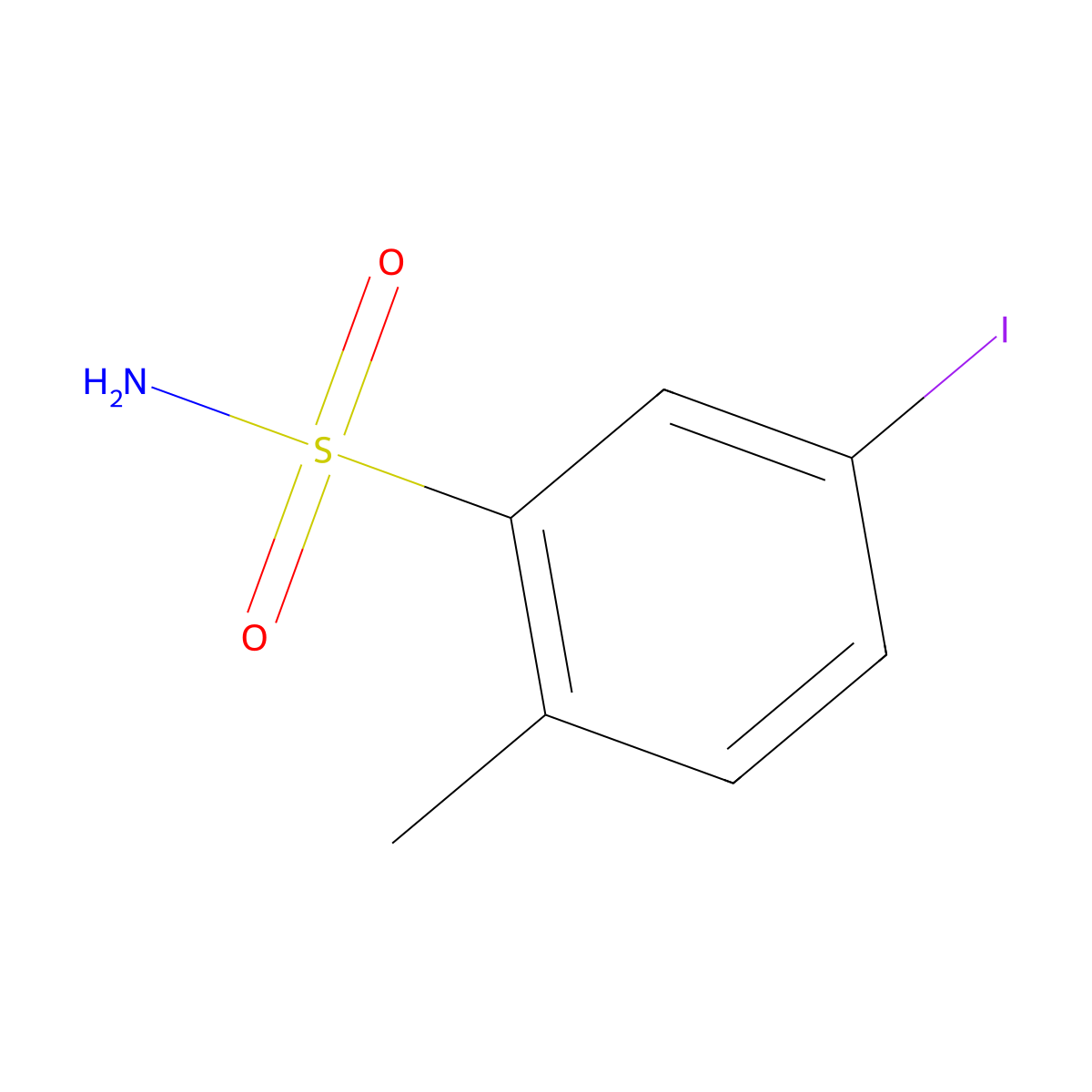 5-Iodo-2-methylbenzene-1-sulfonamide molecular structure, CAS 1261585-10-7