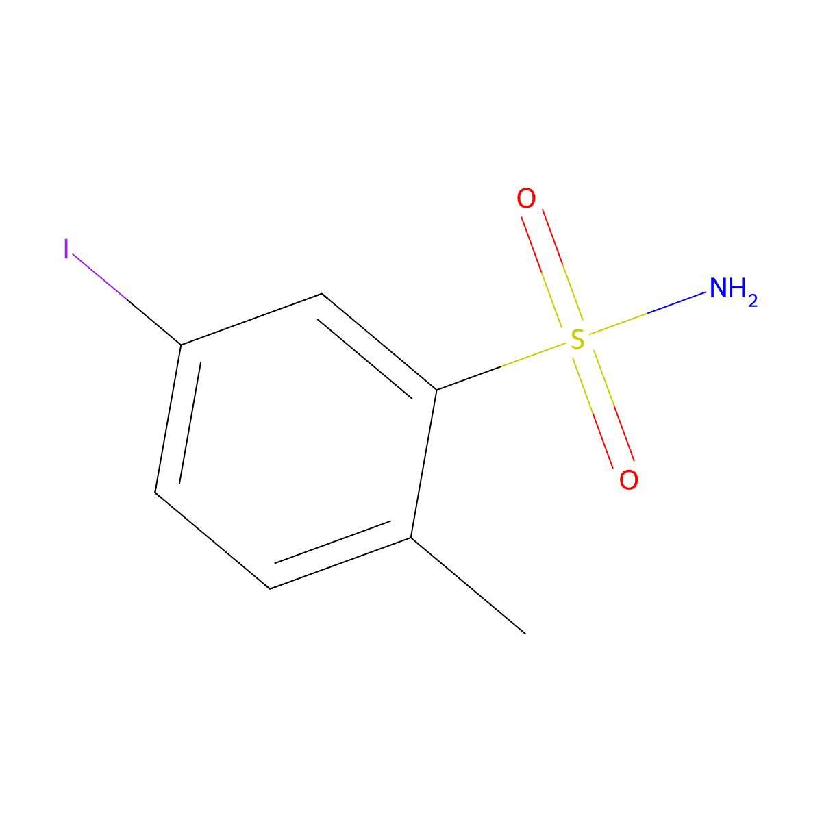 5-Iodo-2-methylbenzene-1-sulfonamide molecular structure, CAS 1261585-10-7