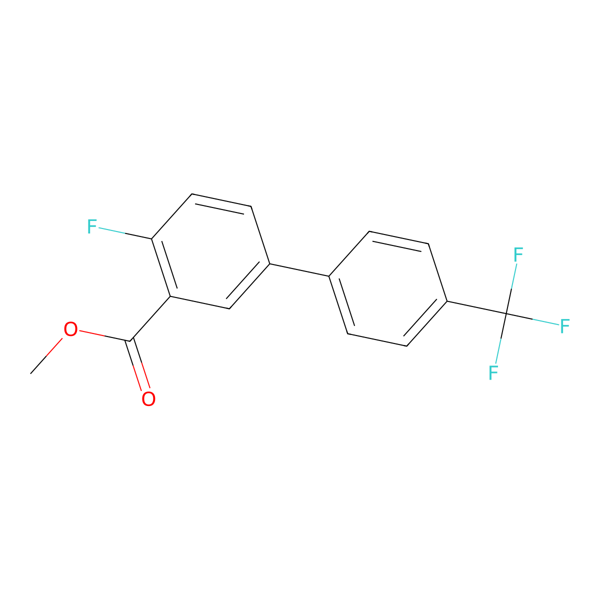 4-Fluoro-4'-(trifluoromethyl)biphenyl-3-carboxylic acid methyl ester molecular structure, CAS 1261585-16-3