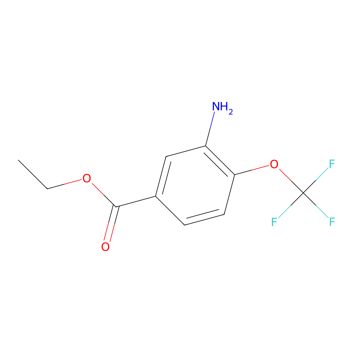 Ethyl 3-amino-4-(trifluoromethoxy)benzoate molecular structure, CAS 1261585-18-5