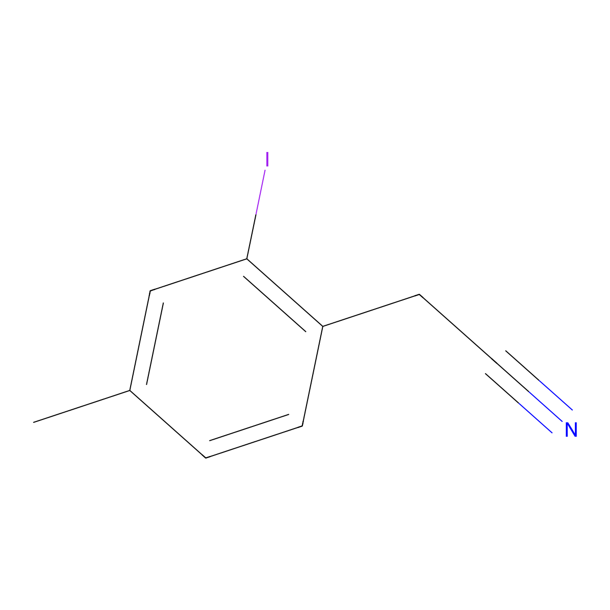 2-(2-Iodo-4-methylphenyl)acetonitrile molecular structure, CAS 1261585-20-9