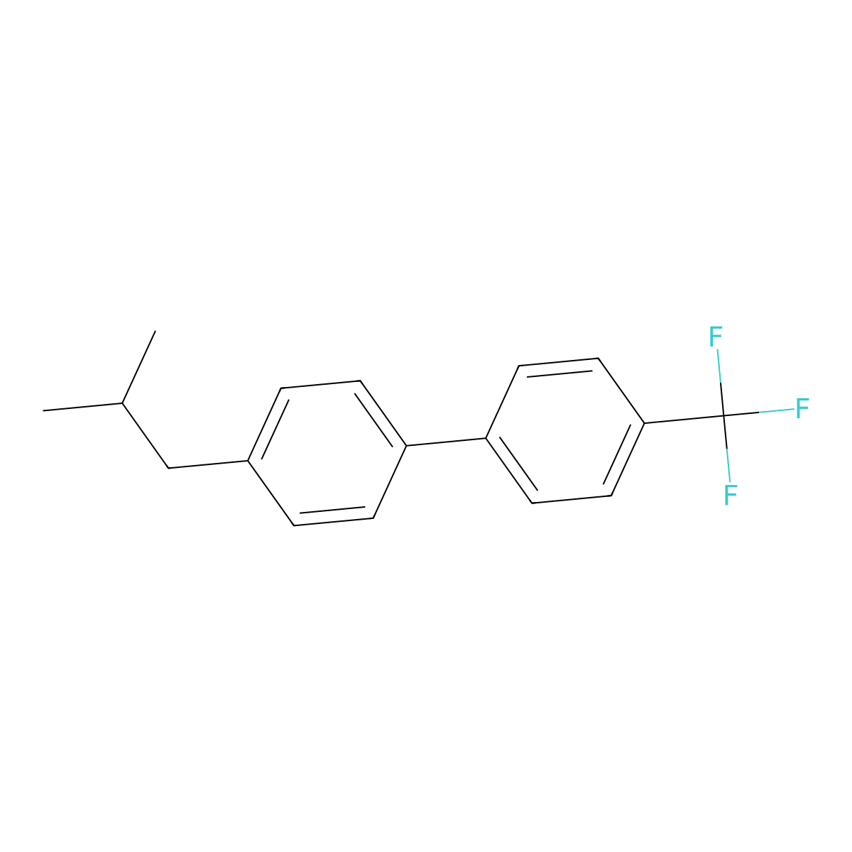 4'-Isobutyl-4-(trifluoromethyl)biphenyl molecular structure, CAS 1261585-45-8