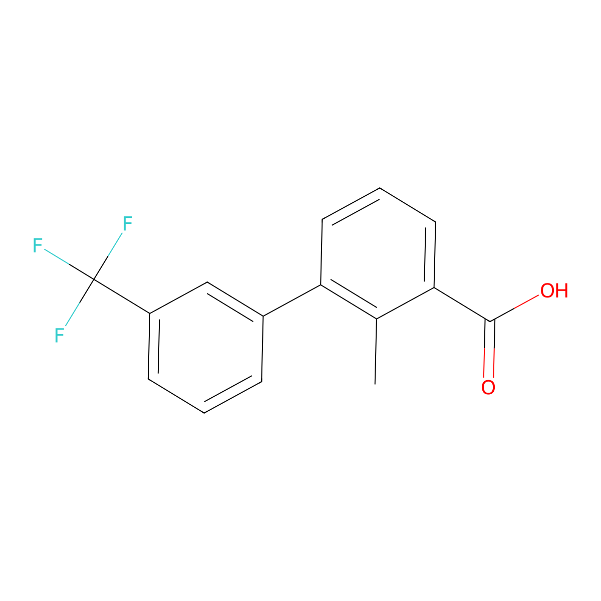 2-Methyl-3-(3-trifluoromethylphenyl)benzoic acid molecular structure, CAS 1261585-65-2