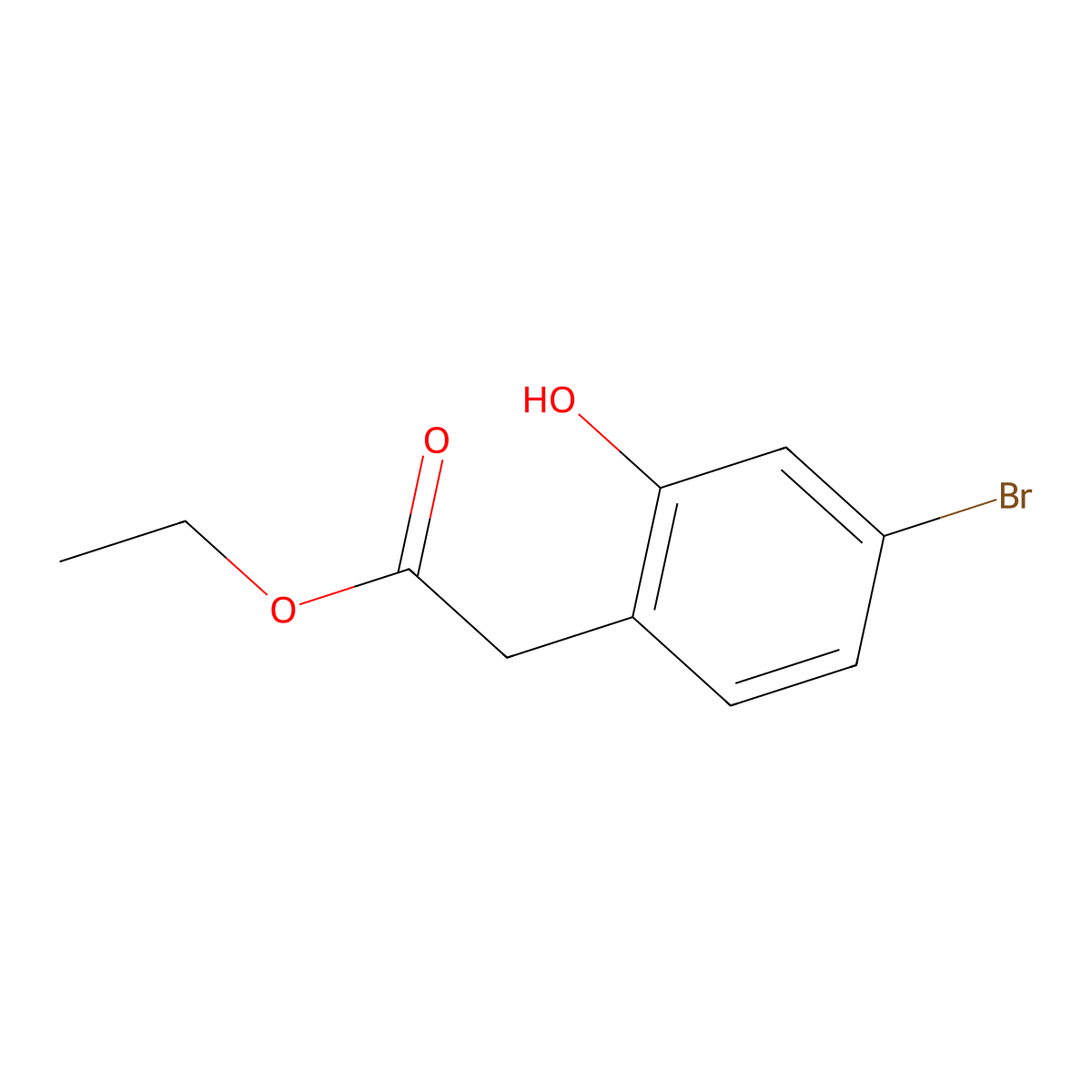 Ethyl 2-(4-bromo-2-hydroxyphenyl)acetate molecular structure, CAS 1261585-89-0