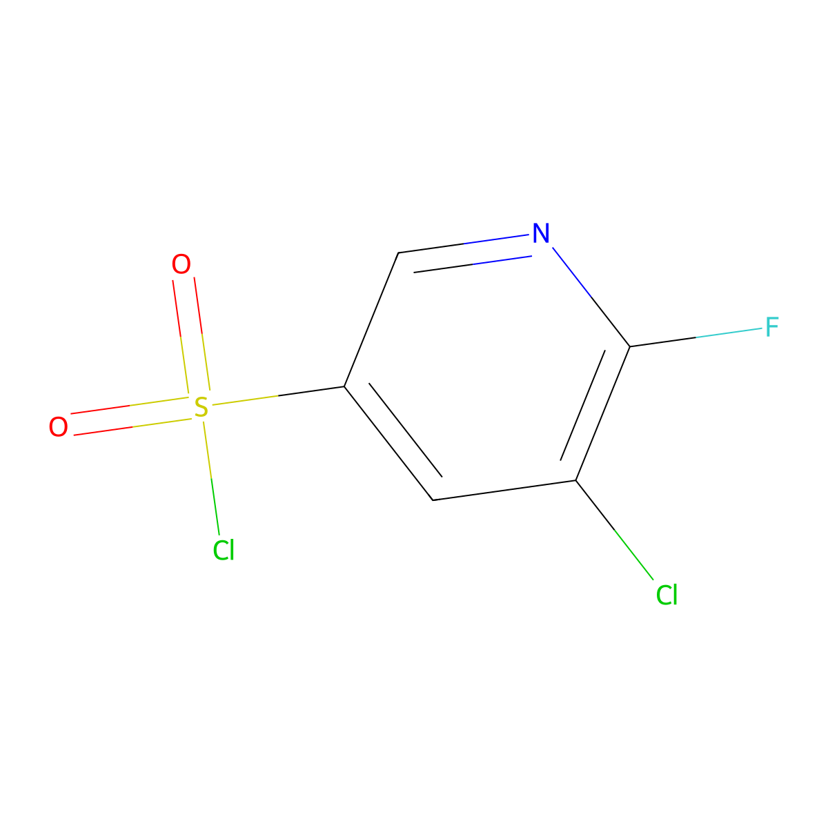 5-Chloro-6-fluoropyridine-3-sulfonyl chloride molecular structure, CAS 1261585-97-0