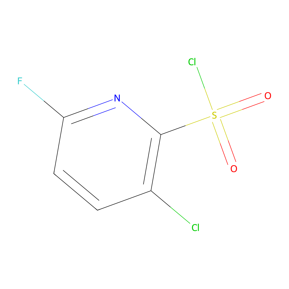 3-Chloro-6-fluoropyridine-2-sulfonyl chloride molecular structure, CAS 1261586-05-3