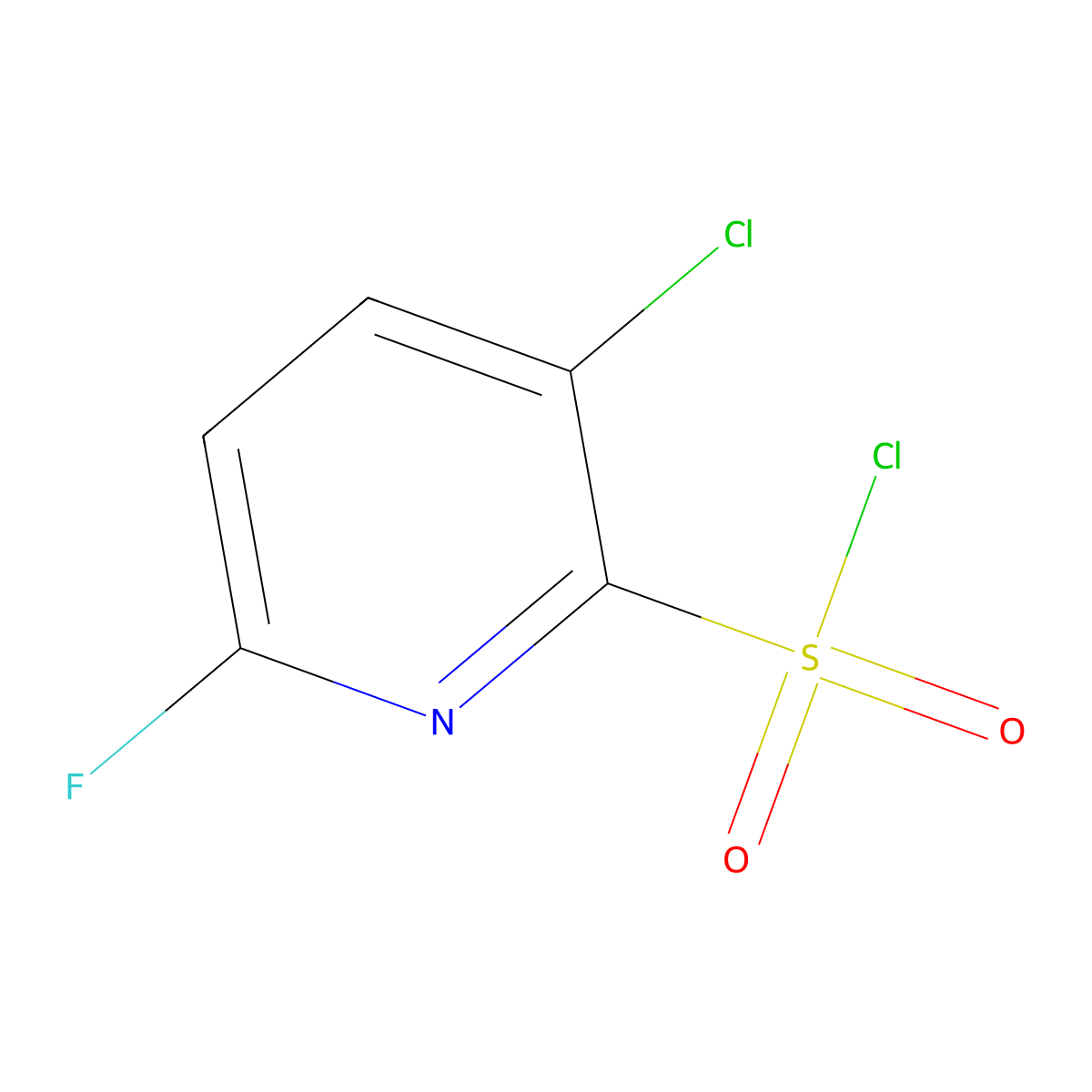 3-Chloro-6-fluoropyridine-2-sulfonyl chloride molecular structure, CAS 1261586-05-3