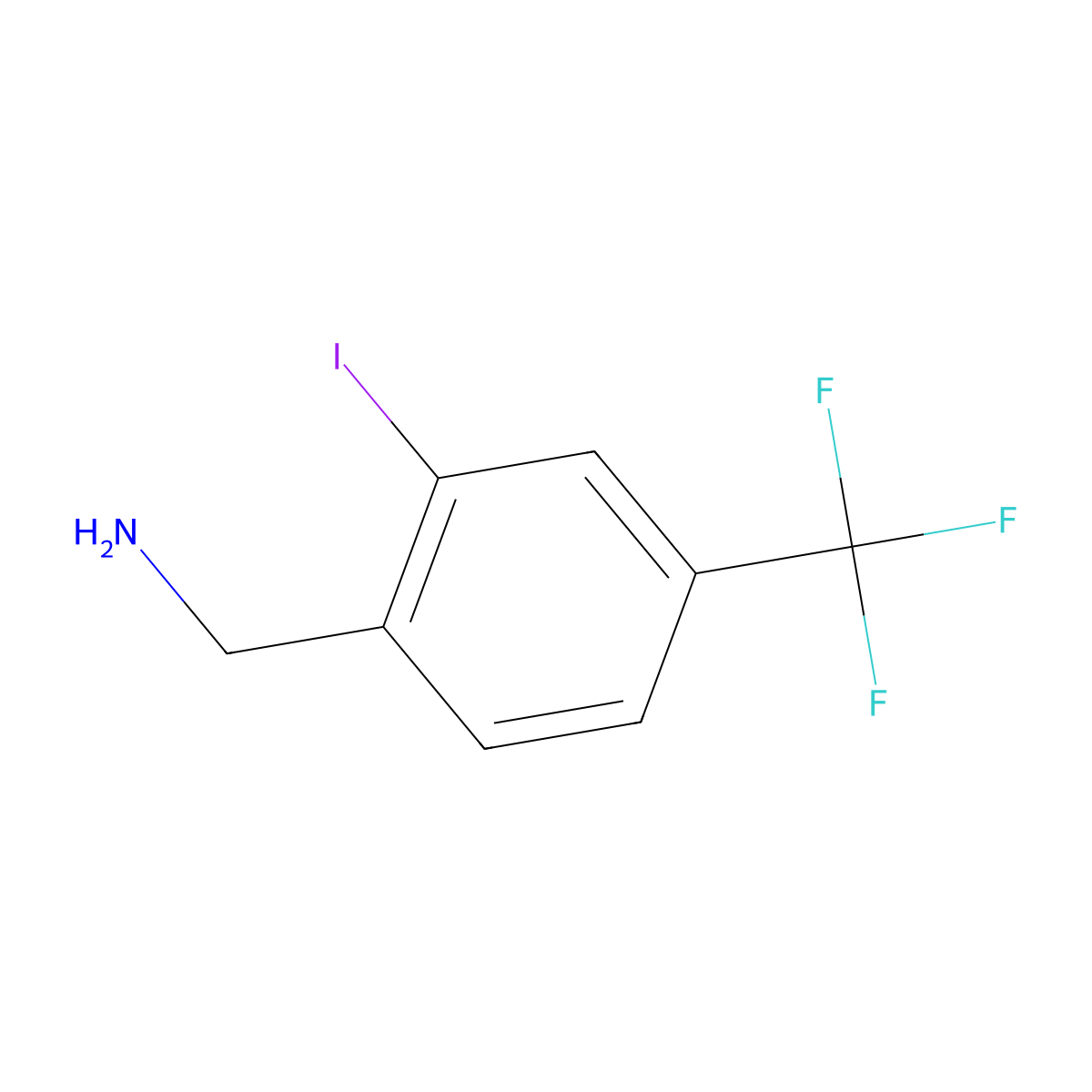 2-Iodo-4-(trifluoromethyl)benzylami molecular structure, CAS 1261586-58-6