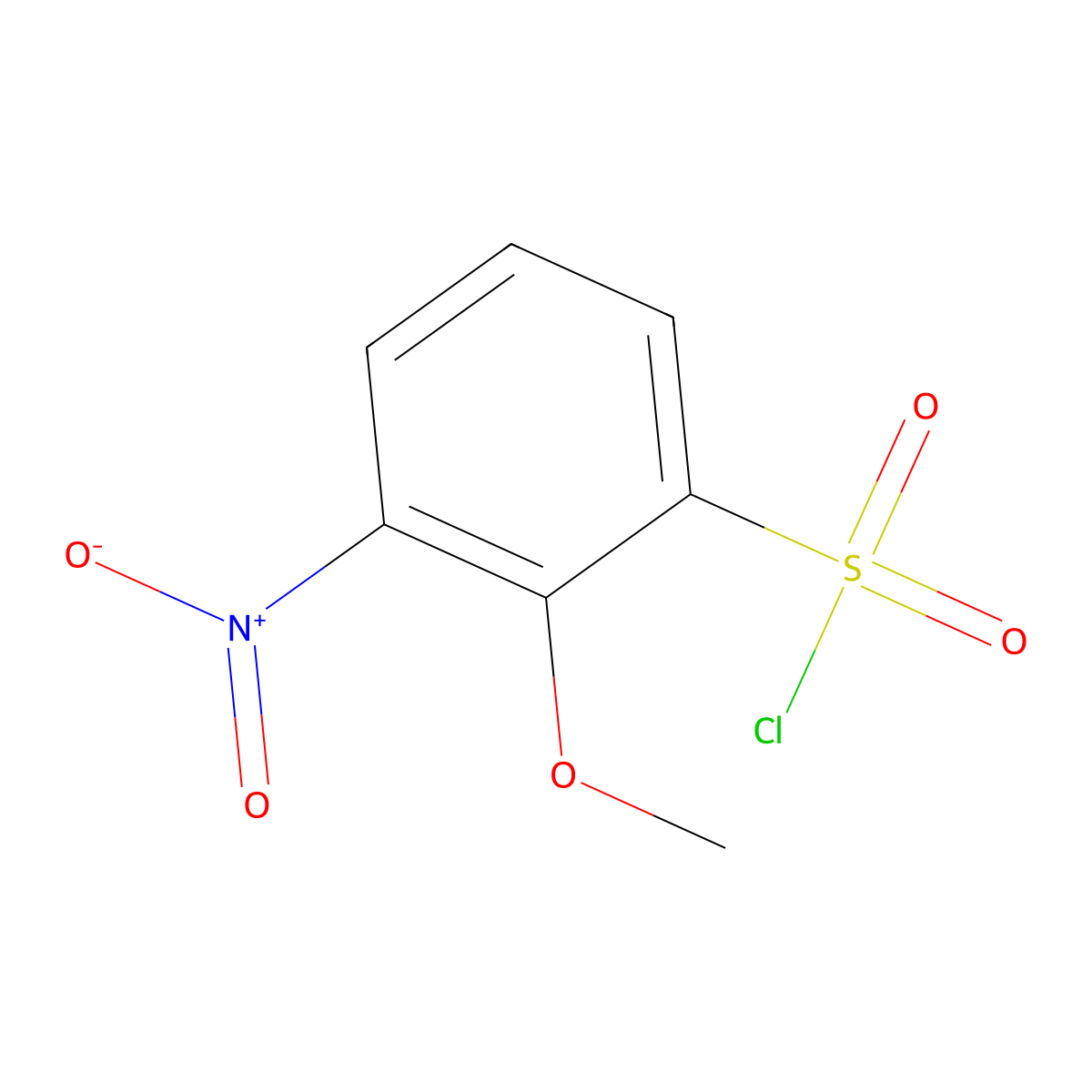 2-Methoxy-3-nitrobenzene-1-sulfonyl chloride molecular structure, CAS 1261587-04-5