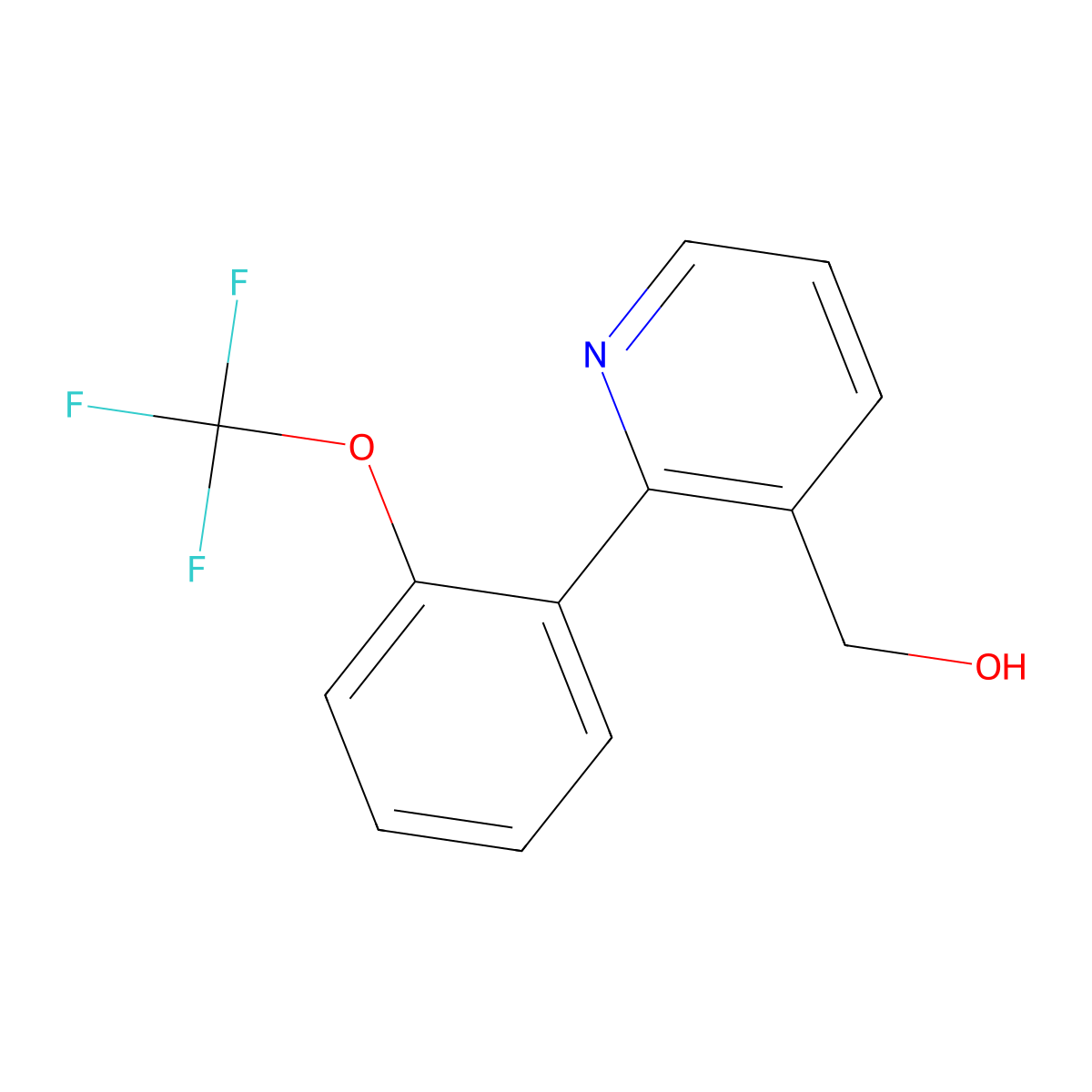 (2-(2-(Trifluoromethoxy)phenyl)pyridin-3-yl)methanol molecular structure, CAS 1261587-08-9